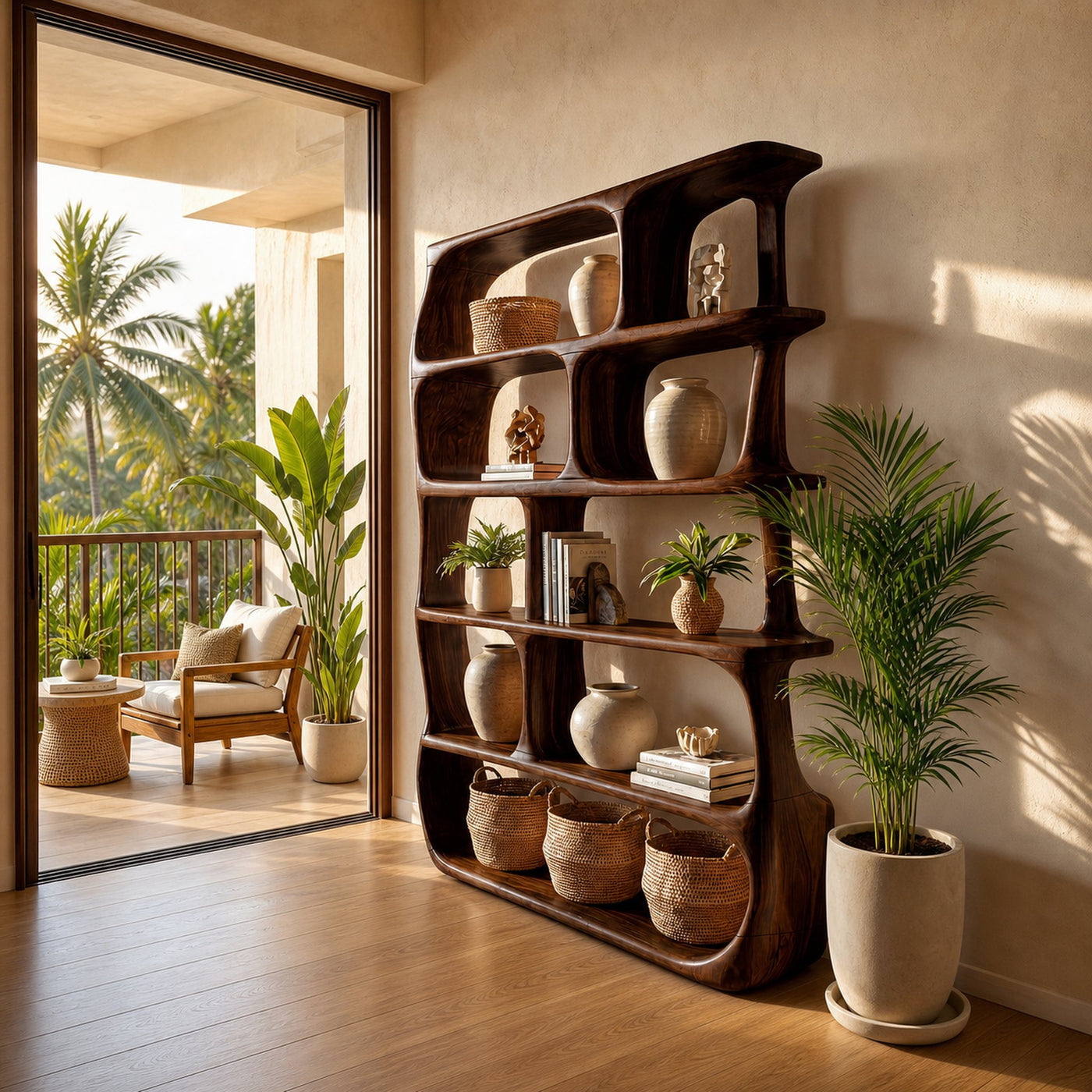 Contemporary Organic Bookshelf Living Room Display - product view 7