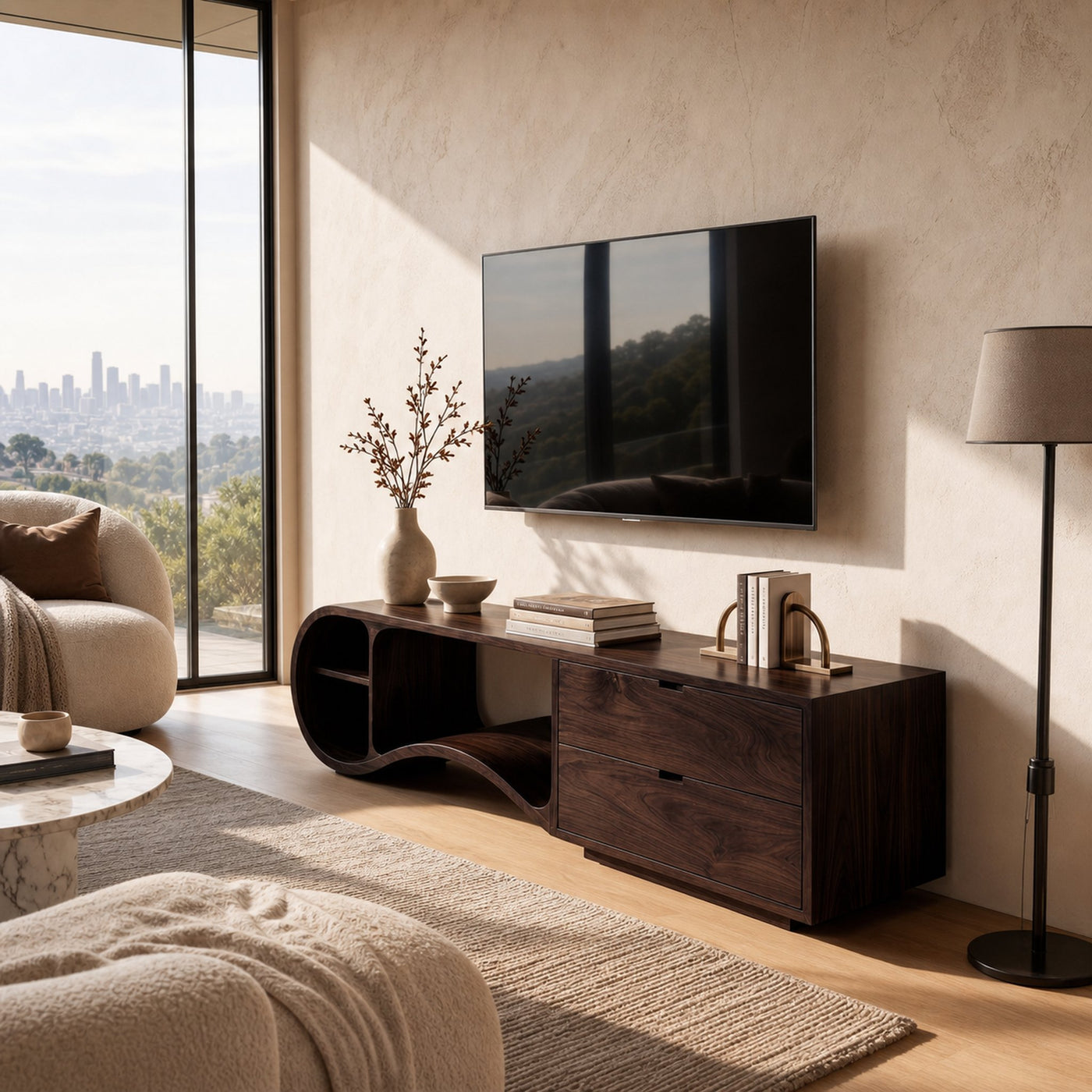 Contemporary Organic TV Cabinet For Living Room - product view 7