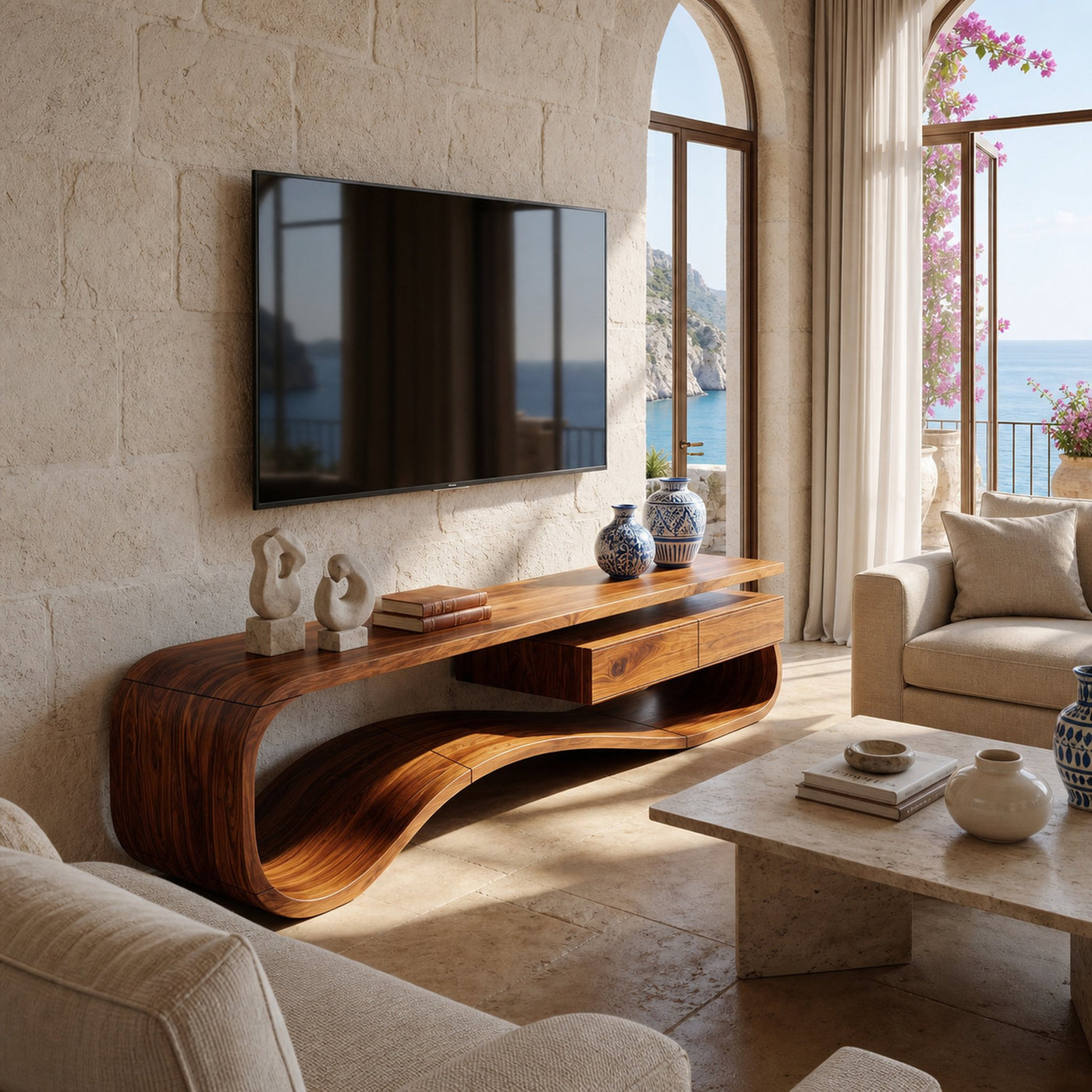 Contemporary Organic TV Stand For Lounge Area - product view 6
