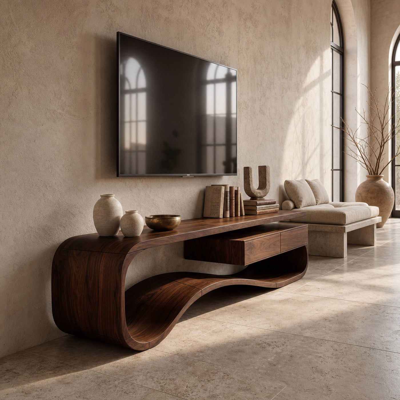 Contemporary Organic TV Stand For Lounge Area - product view 7