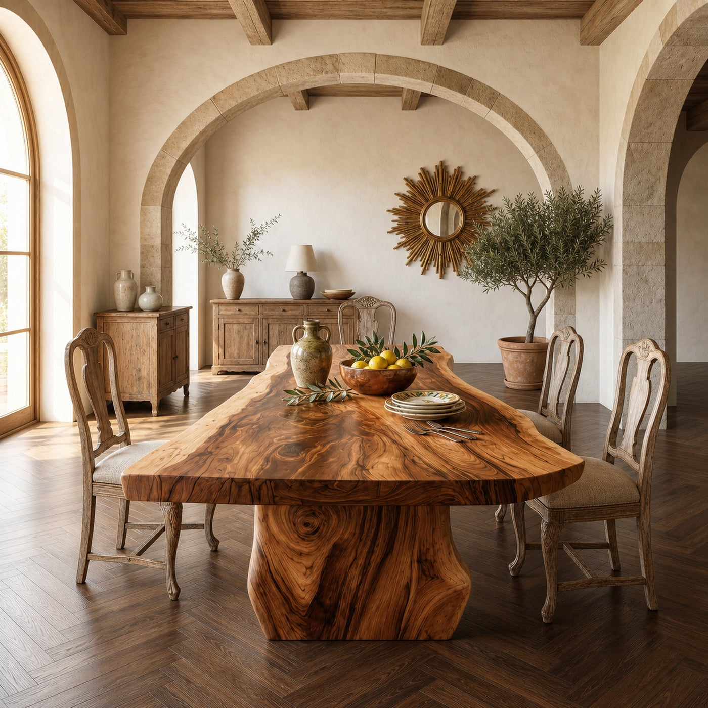 Contemporary Sculpted Base Dining Table For Modern Dining Interior - product view 3