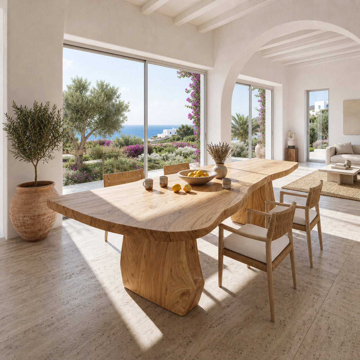 Contemporary Sculpted Base Dining Table For Modern Dining Interior - product view 5
