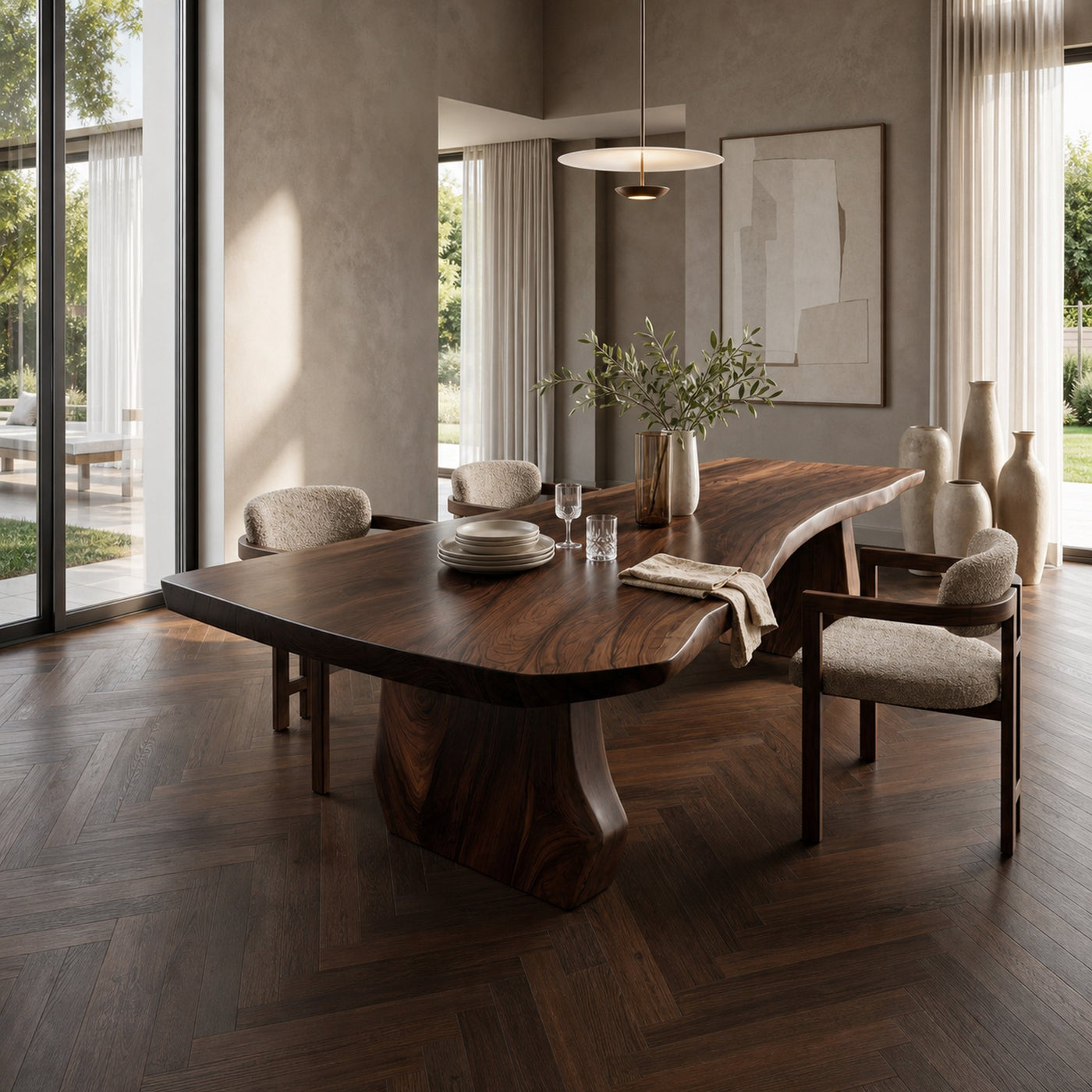 Contemporary Sculpted Base Dining Table For Modern Dining Interior - product view 7