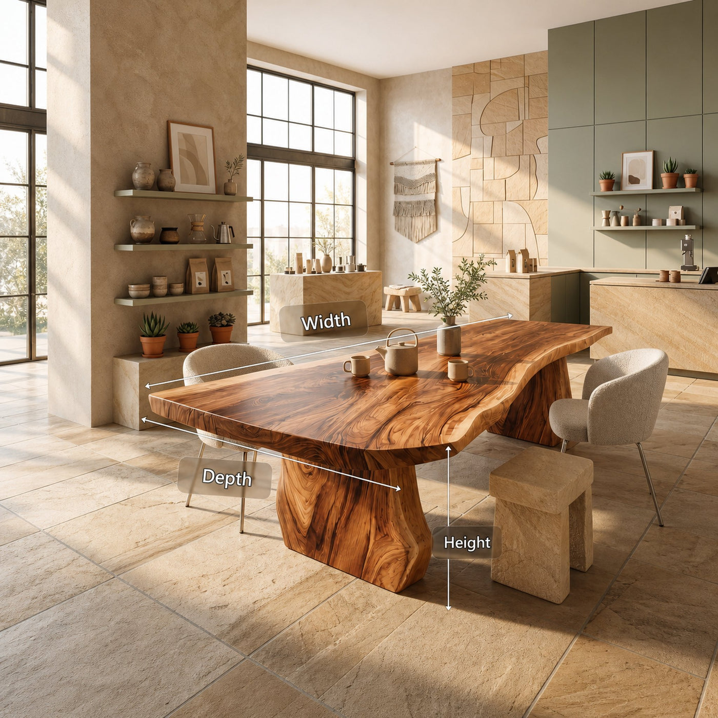 Contemporary Sculpted Base Dining Table For Modern Dining Interior - product view 8