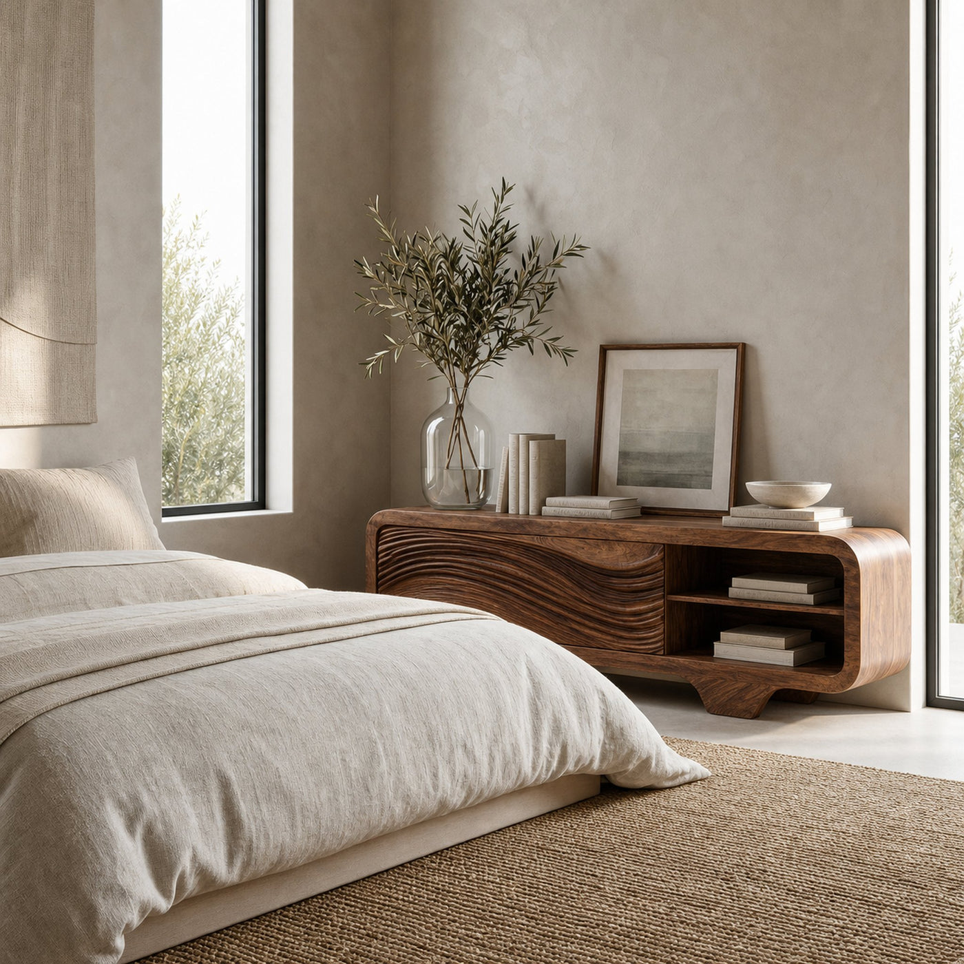 Contemporary Sculpted Low Sideboard For Living Room - product view 6