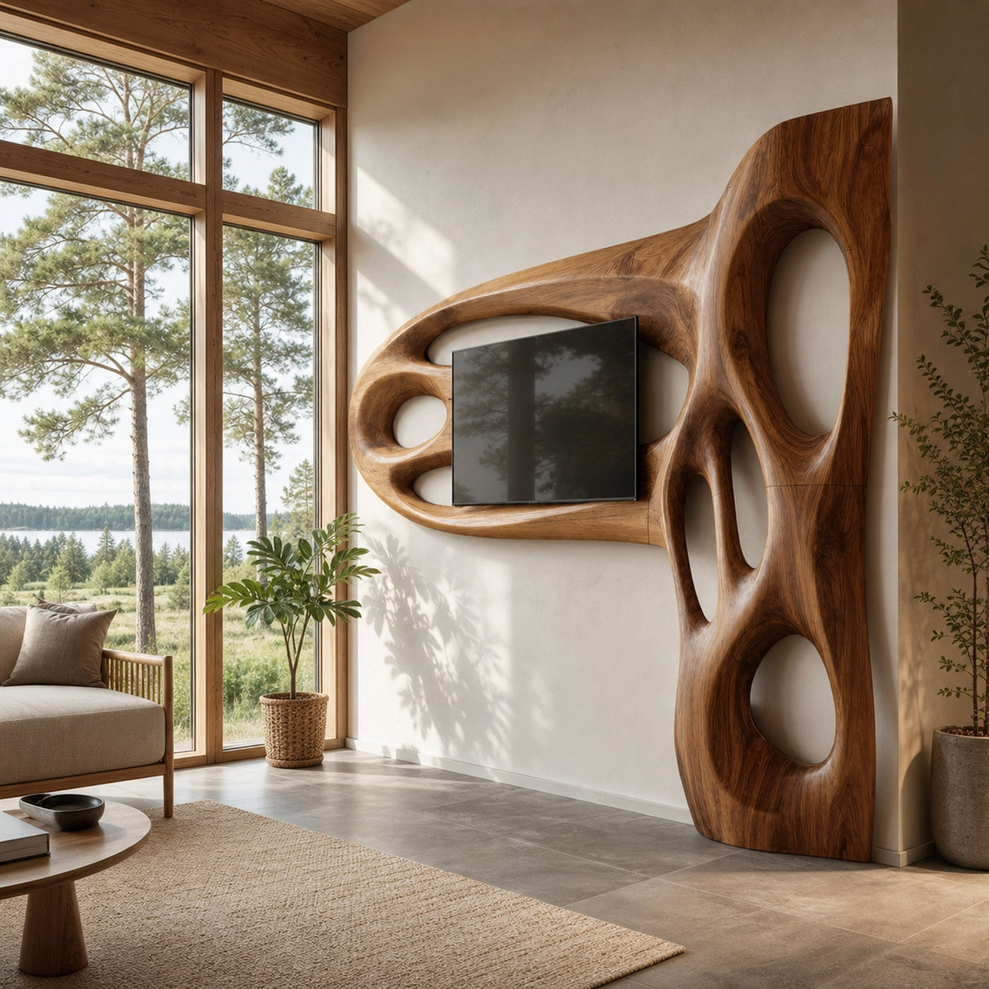 Contemporary Sculptural TV Frame For Living Room Decor - product view 6