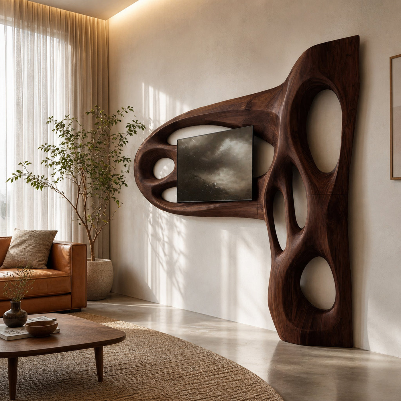 Contemporary Sculptural TV Frame For Living Room Decor - product view 7