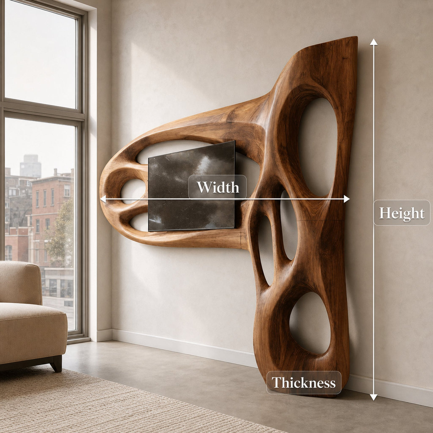 Contemporary Sculptural TV Frame For Living Room Decor - product view 8