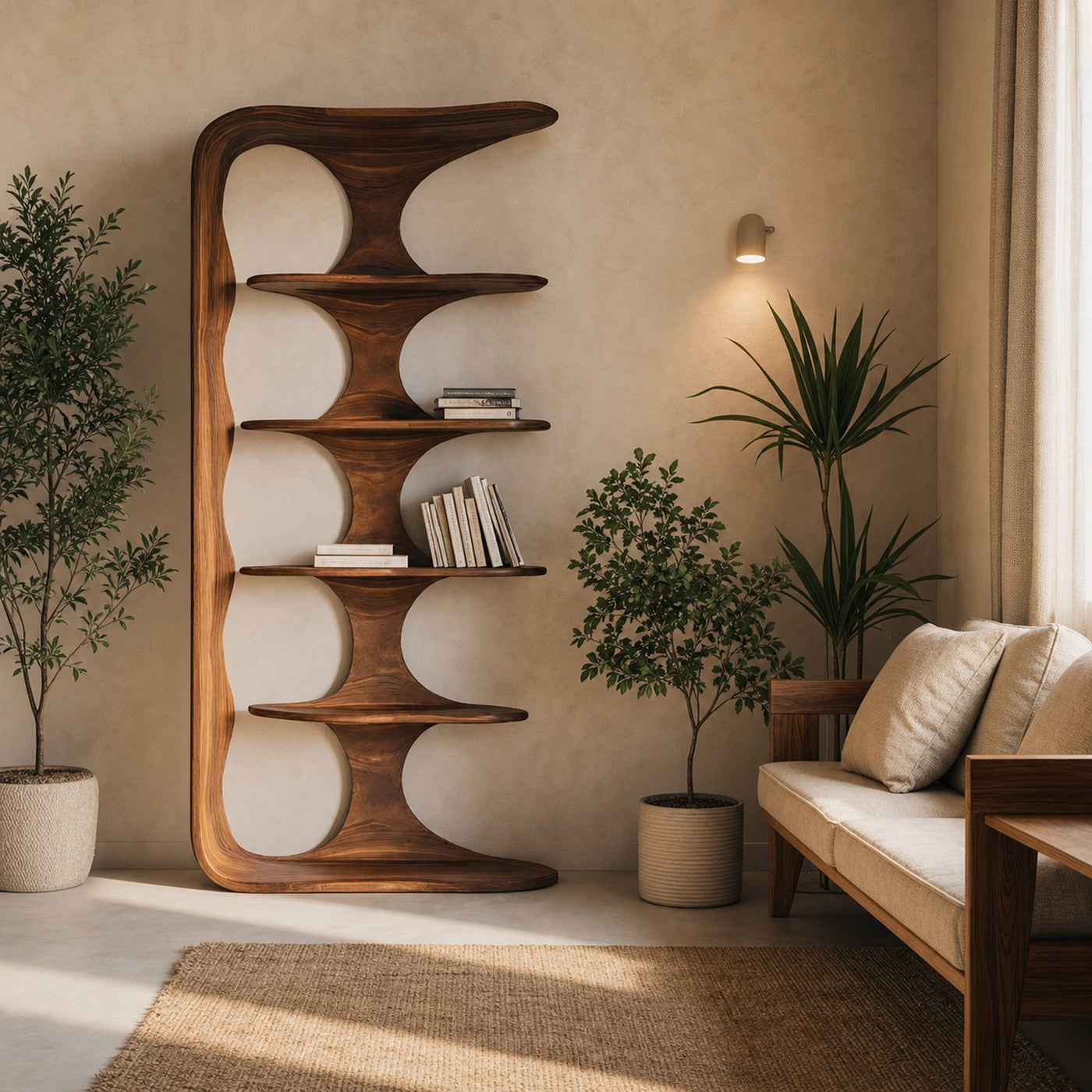 Contemporary Sculptural Vertical Bookshelf For Living Room - product view 6