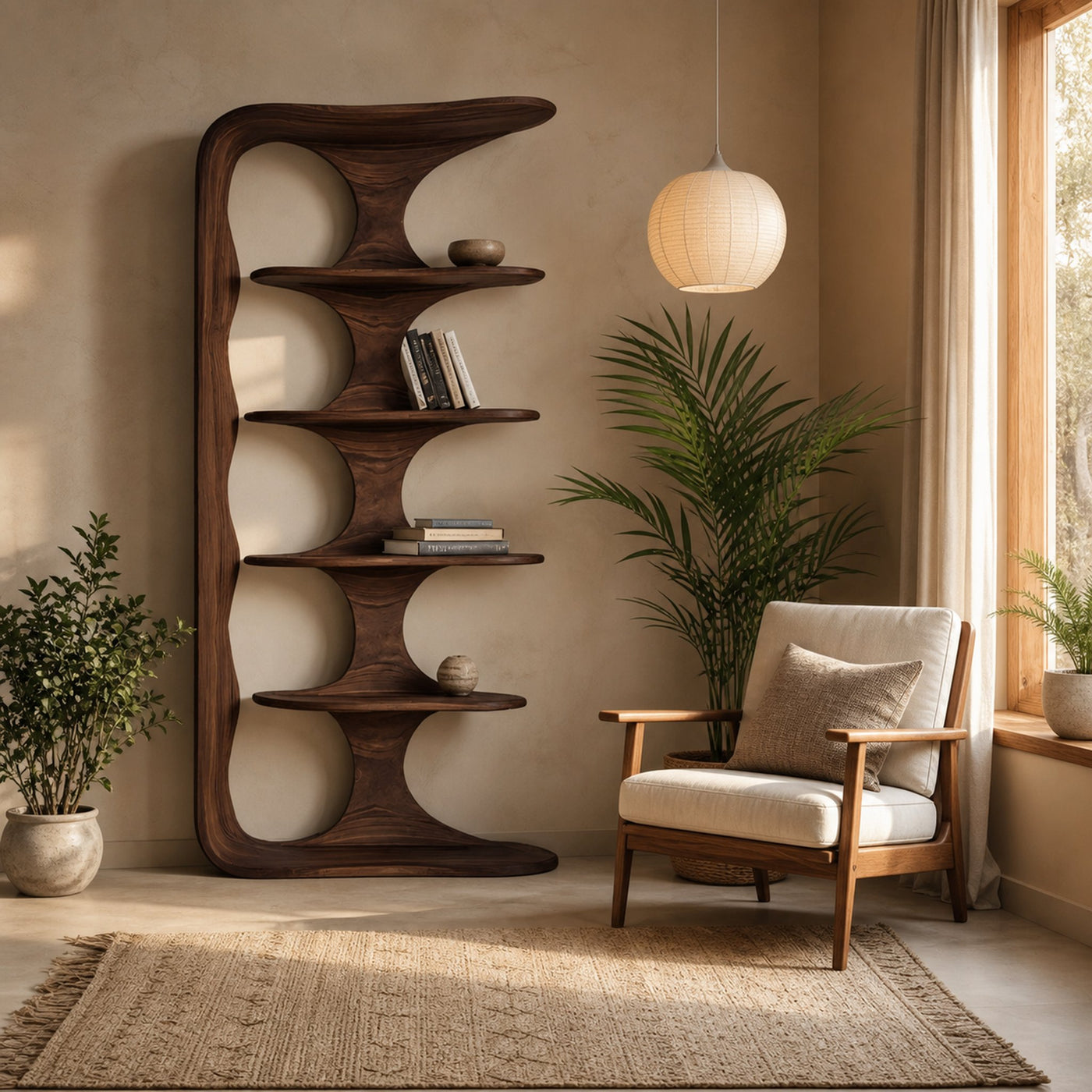 Contemporary Sculptural Vertical Bookshelf For Living Room - product view 7
