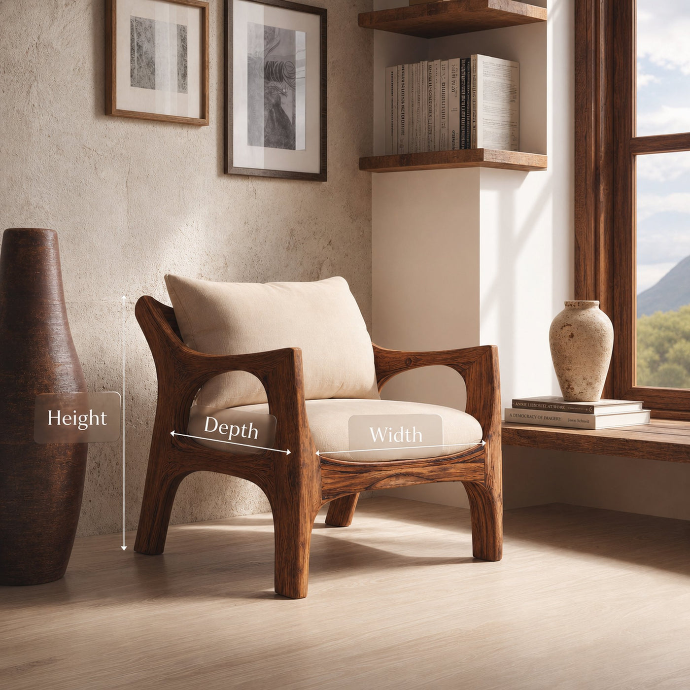 Contemporary Seating Chair Without Cushion For Living Decor - product view 6