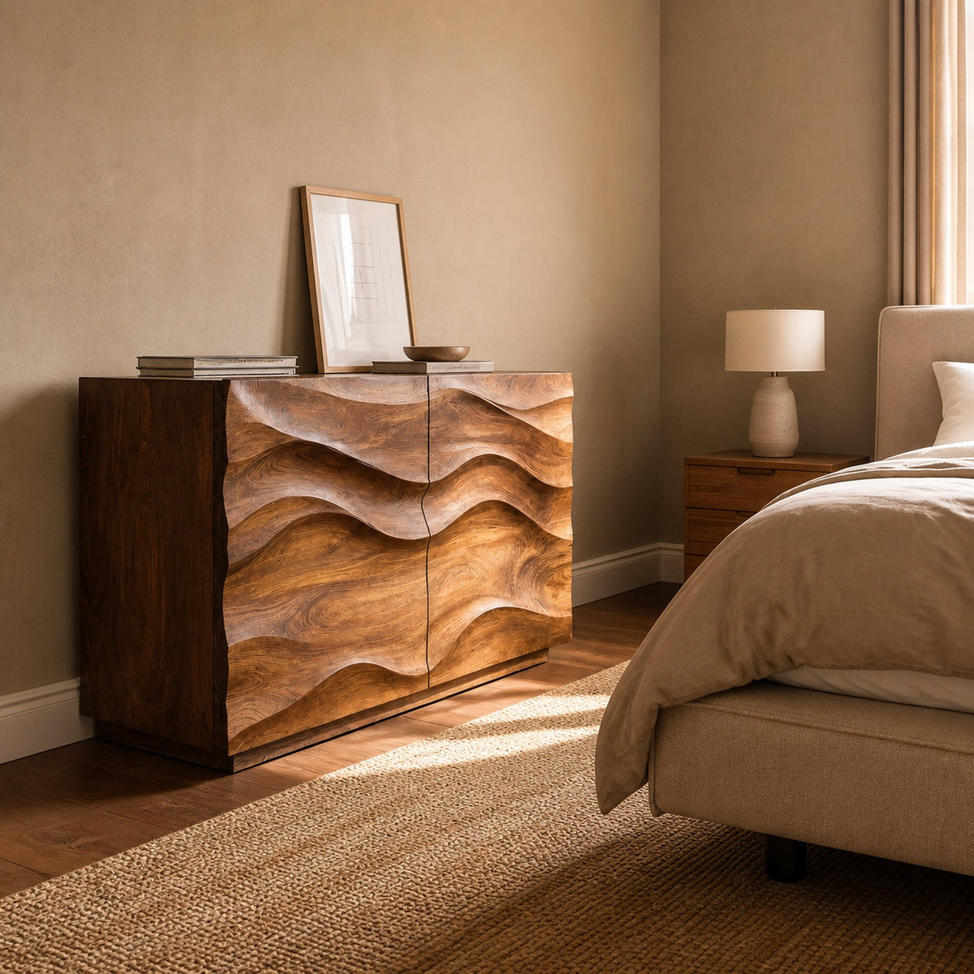 Contemporary Sideboard Sculptural Carved For Living Room - product view 6