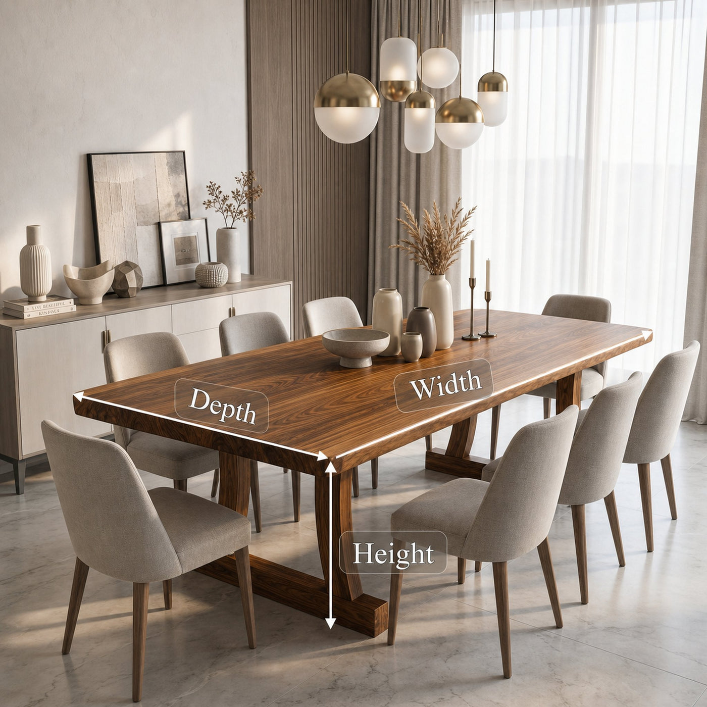 Contemporary Solid Wood Dining Table With Rounded Edge Design For Dining Room - product view 8
