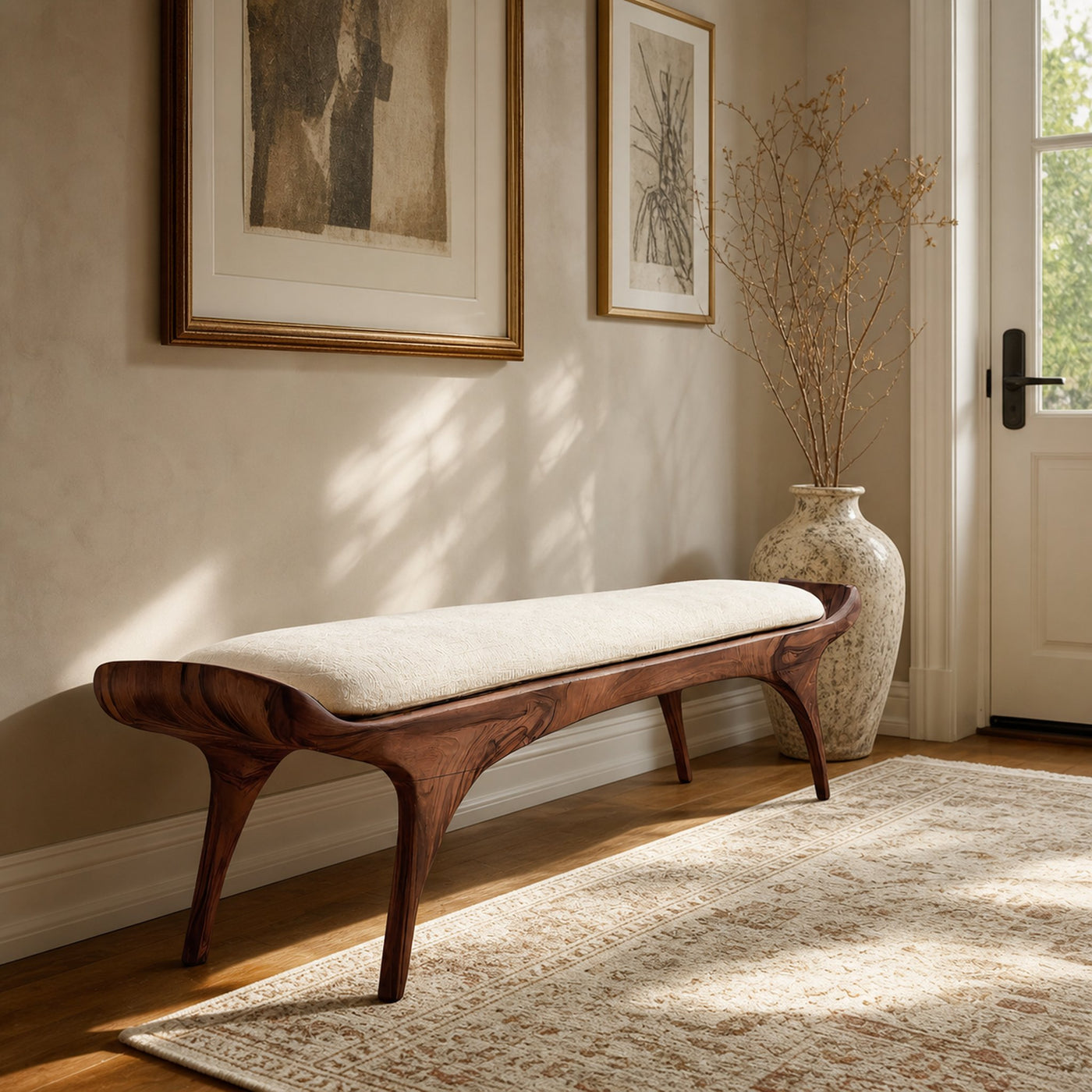 Contemporary Statement Bench For Entryway Or Home Interior - product view 7