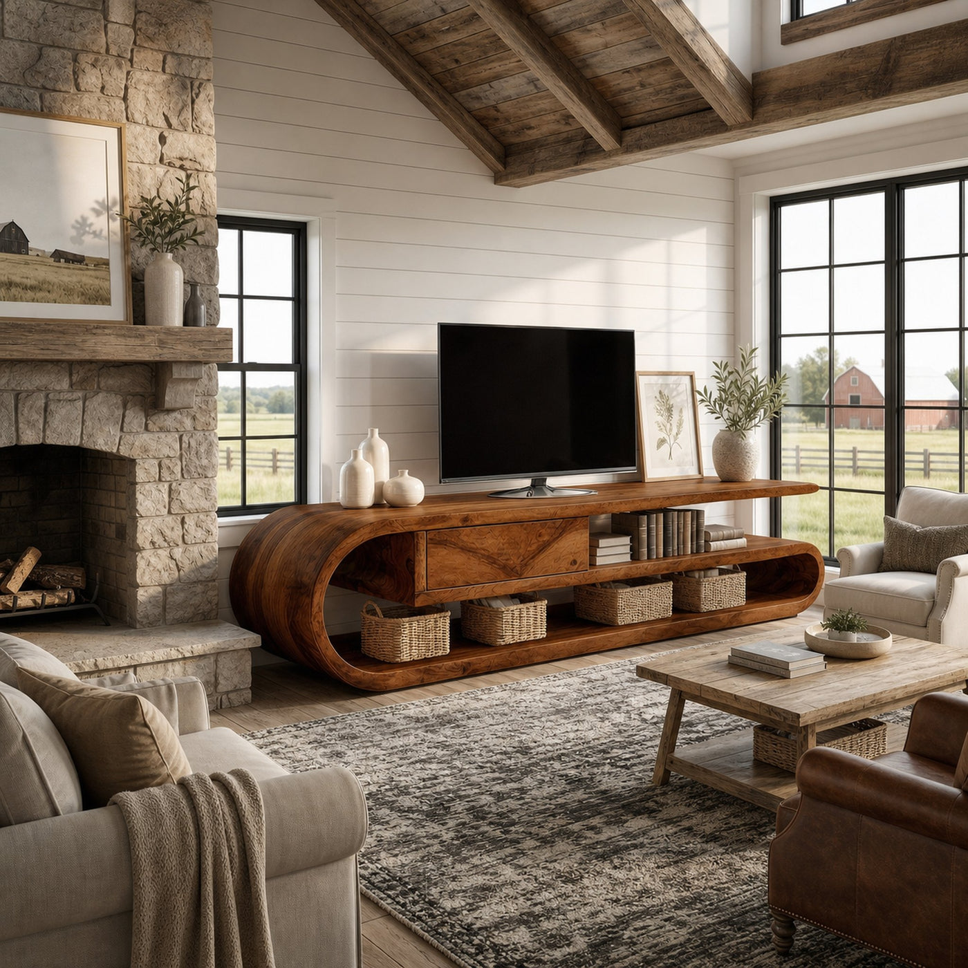 Contemporary TV Cabinet For Living Room Entertainment Space - product view 6