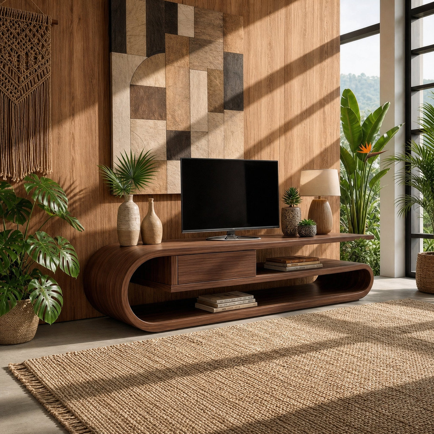 Contemporary TV Cabinet For Living Room Entertainment Space - product view 7