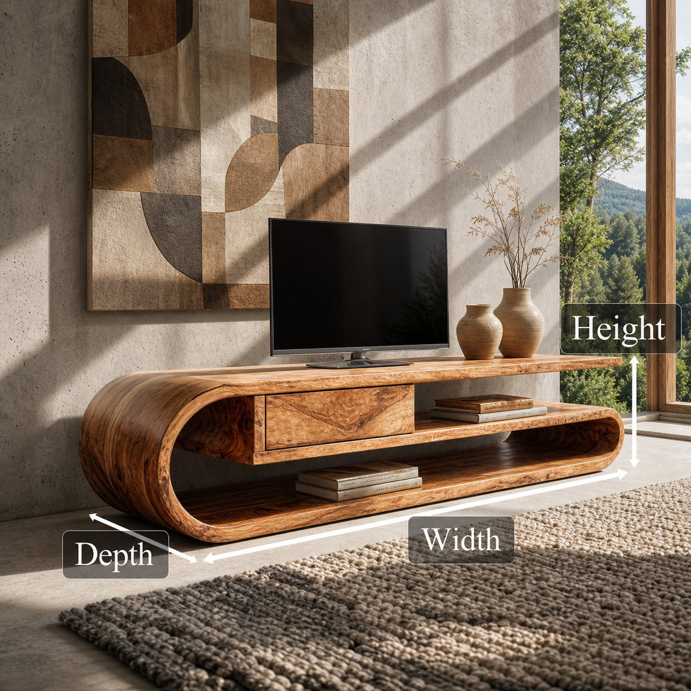 Contemporary TV Cabinet For Living Room Entertainment Space - product view 8