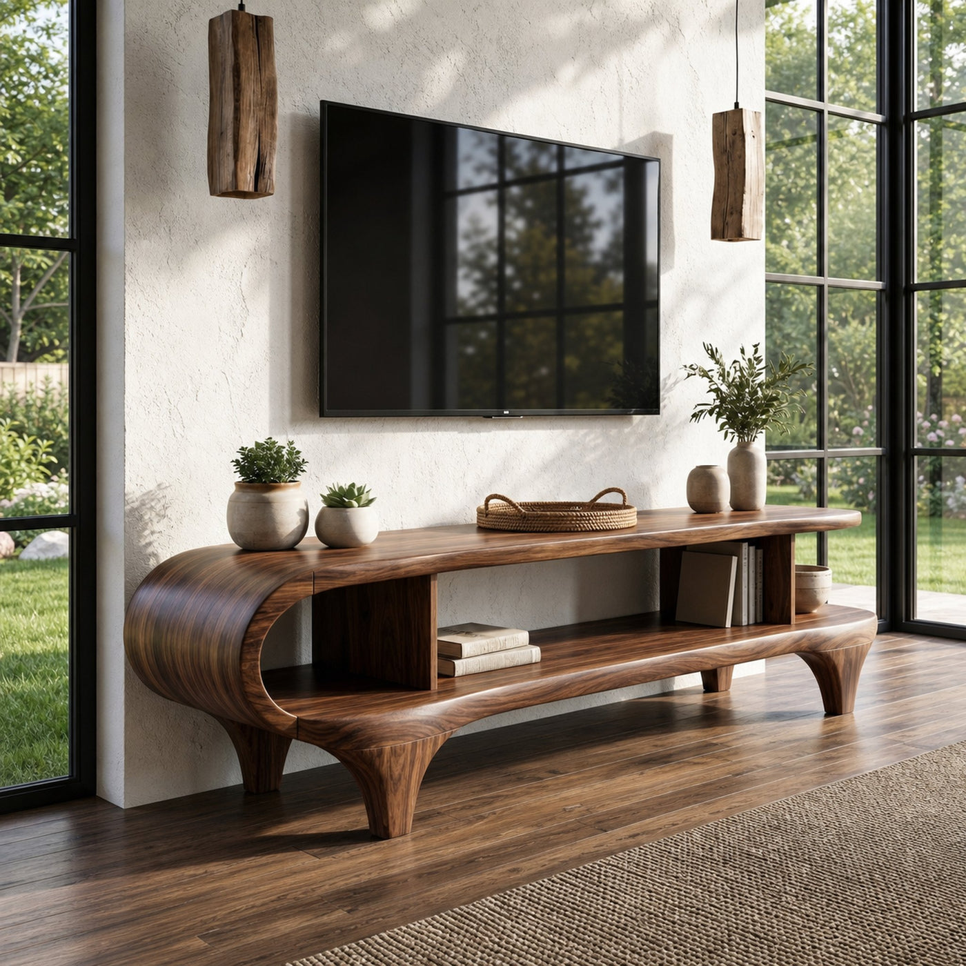 Contemporary TV Cabinet Organic Curved Framework For Living Room - product view 7