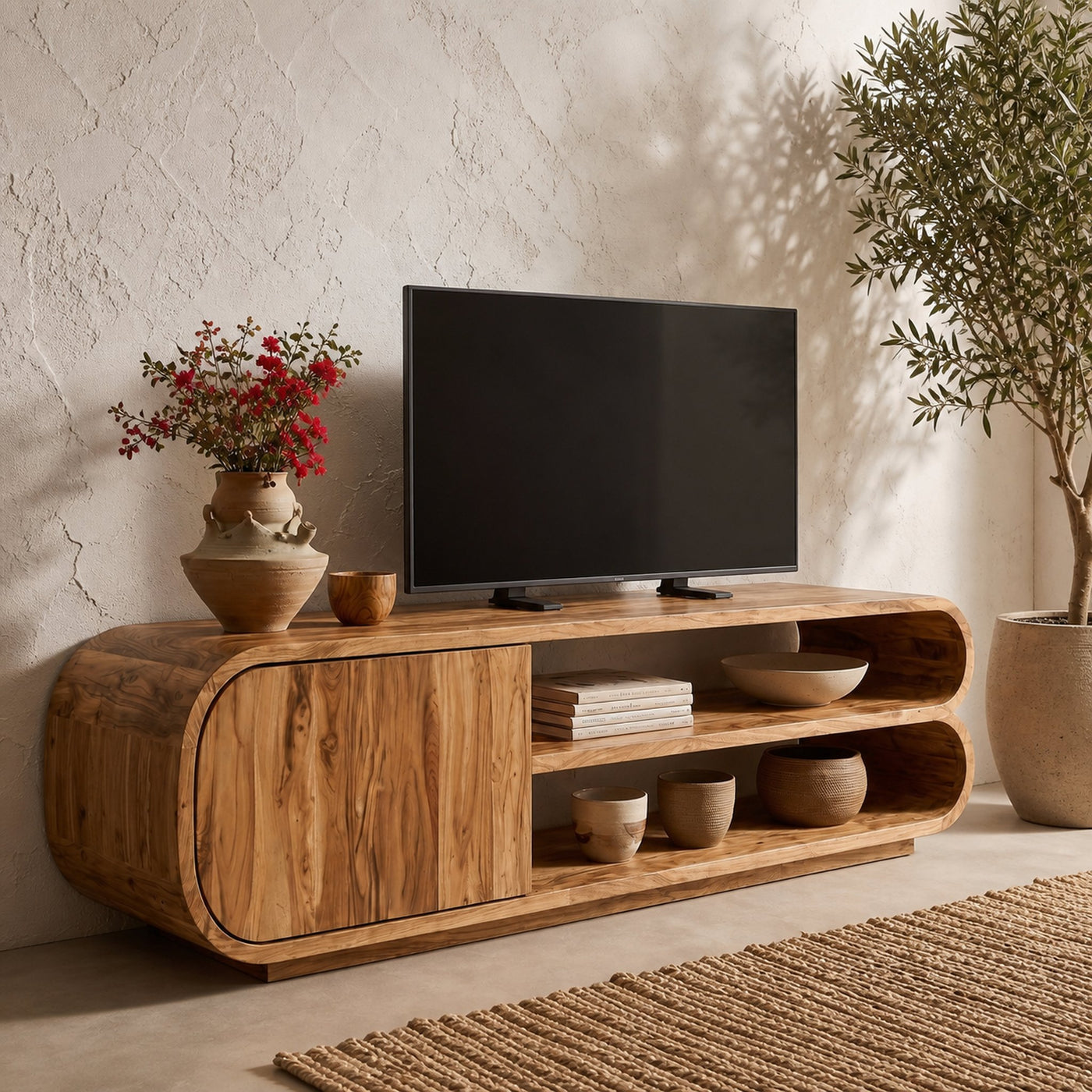 Contemporary TV Cabinet With Open Storage For Living Room - product view 6