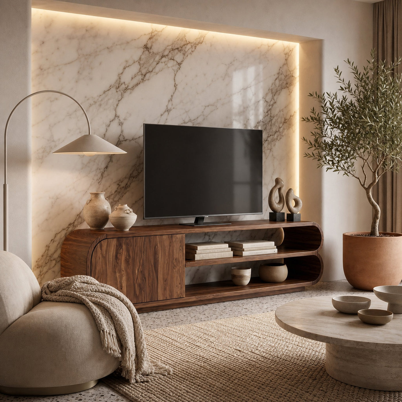Contemporary TV Cabinet With Open Storage For Living Room - product view 7
