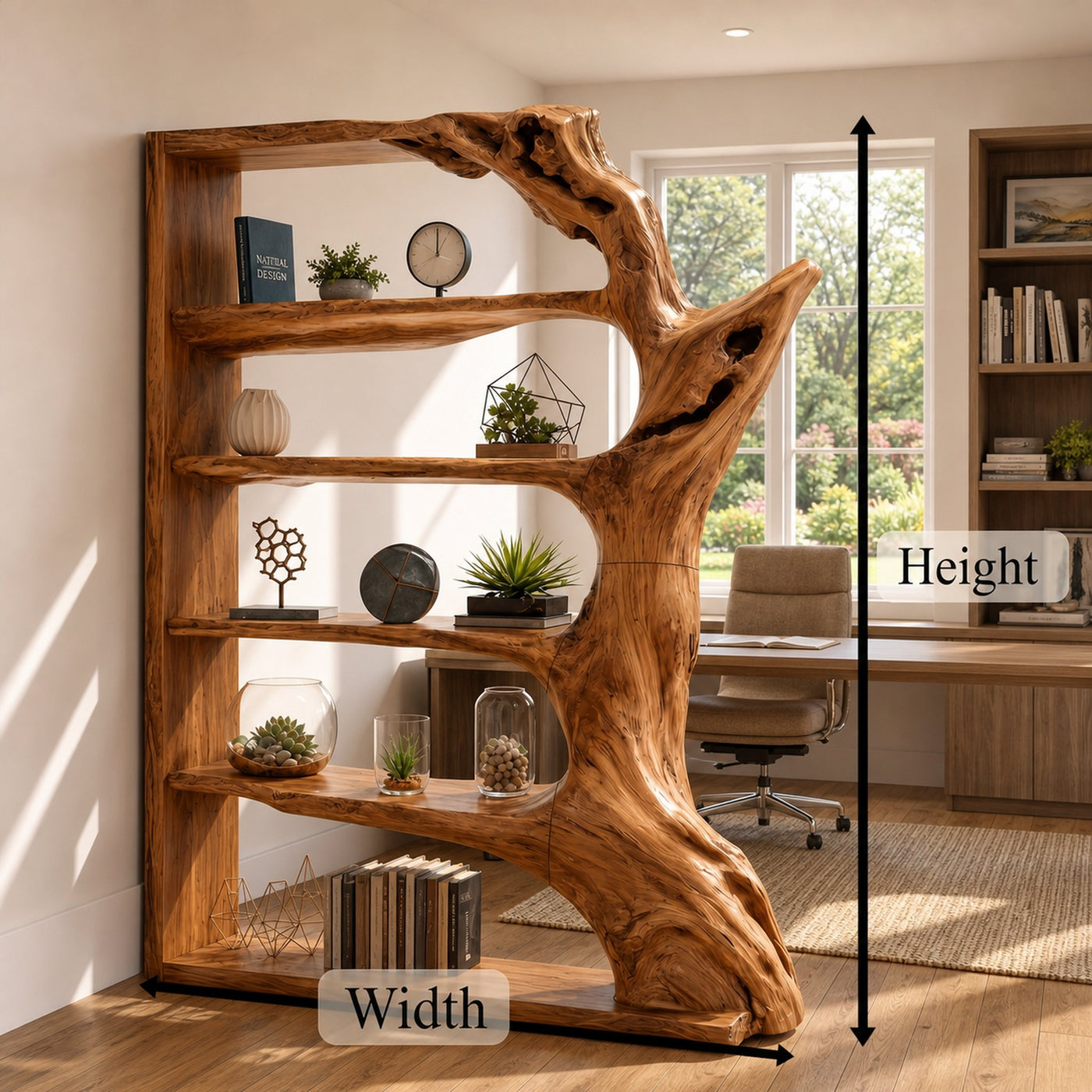 Contemporary Tree Bookshelf With Artistic Solid Wood Design For Living Room - product view 8
