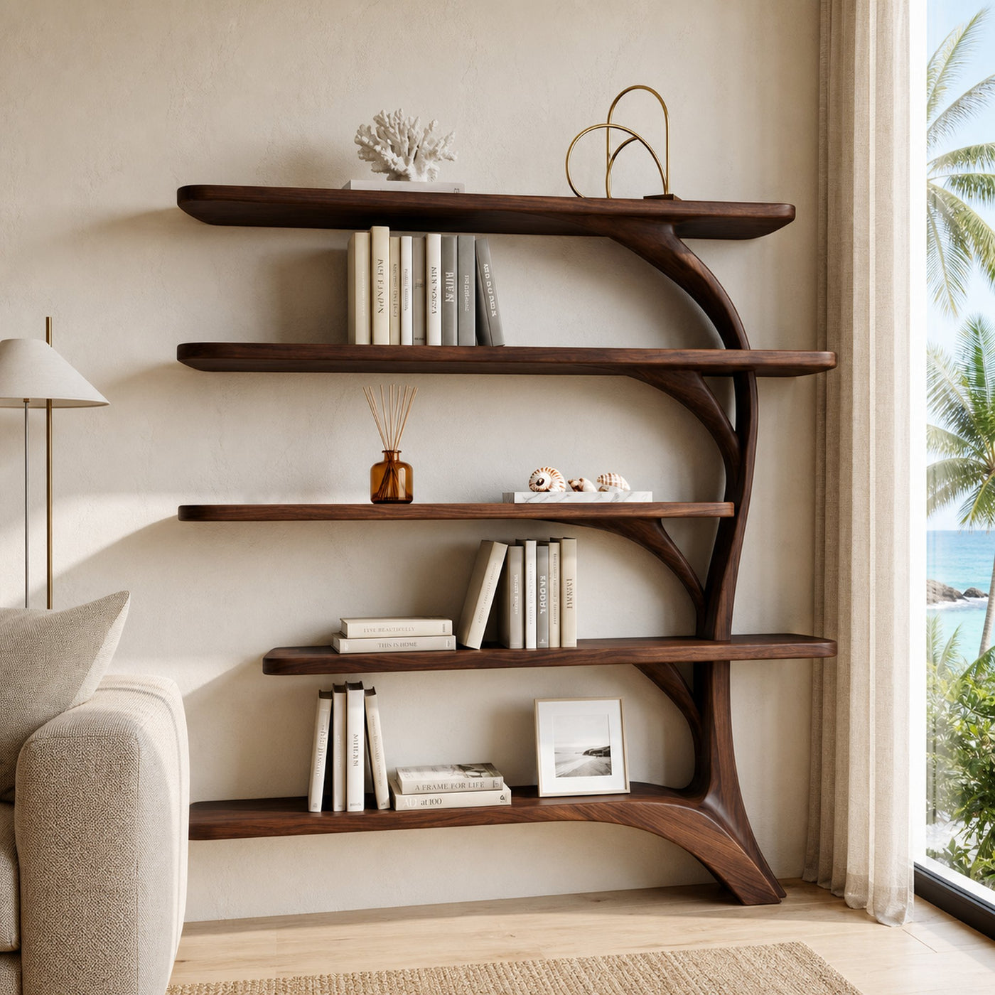 Contemporary Tree Inspired Curved Bookshelf For Home Decor - product view 7