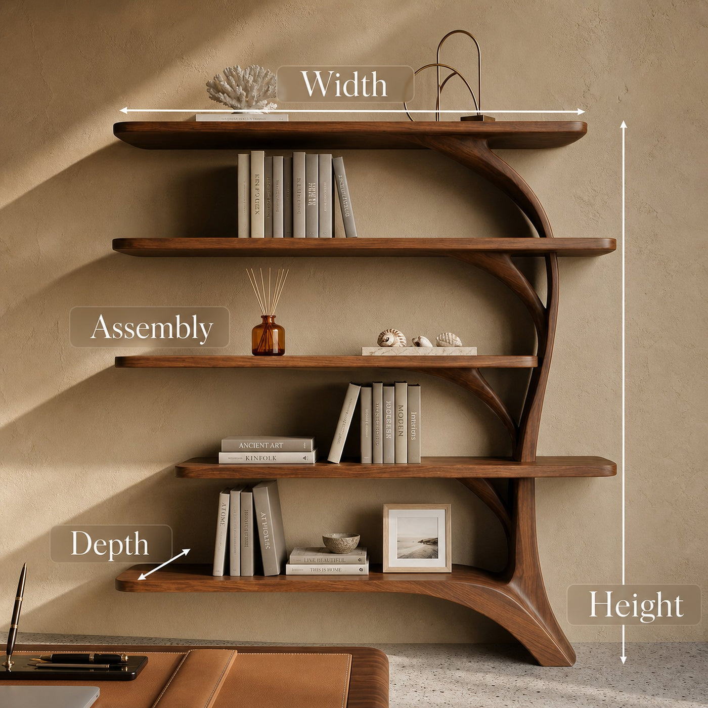 Contemporary Tree Inspired Curved Bookshelf For Home Decor - product view 8