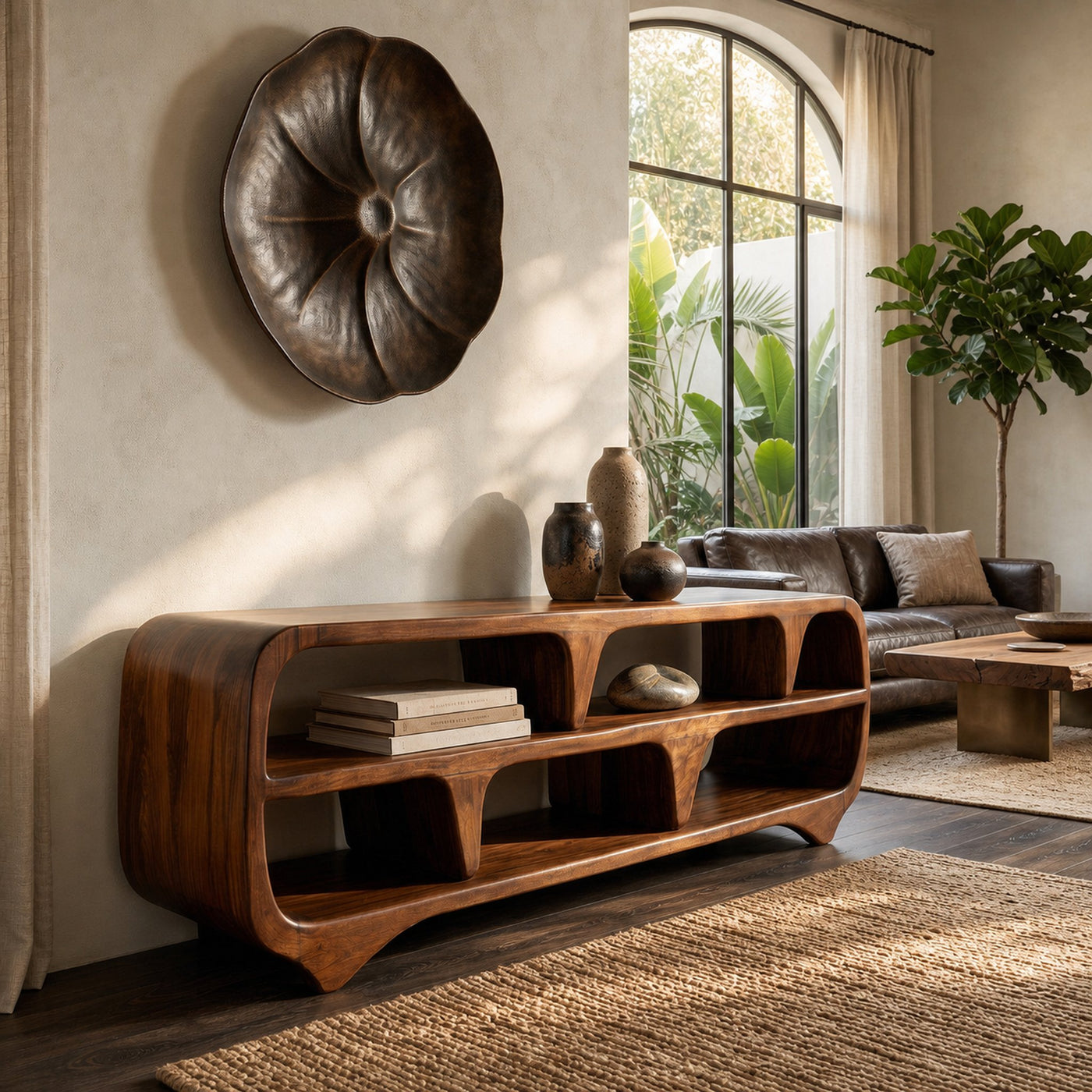 Contemporary Waterfall Wooden Bookshelf For Living Room - product view 6