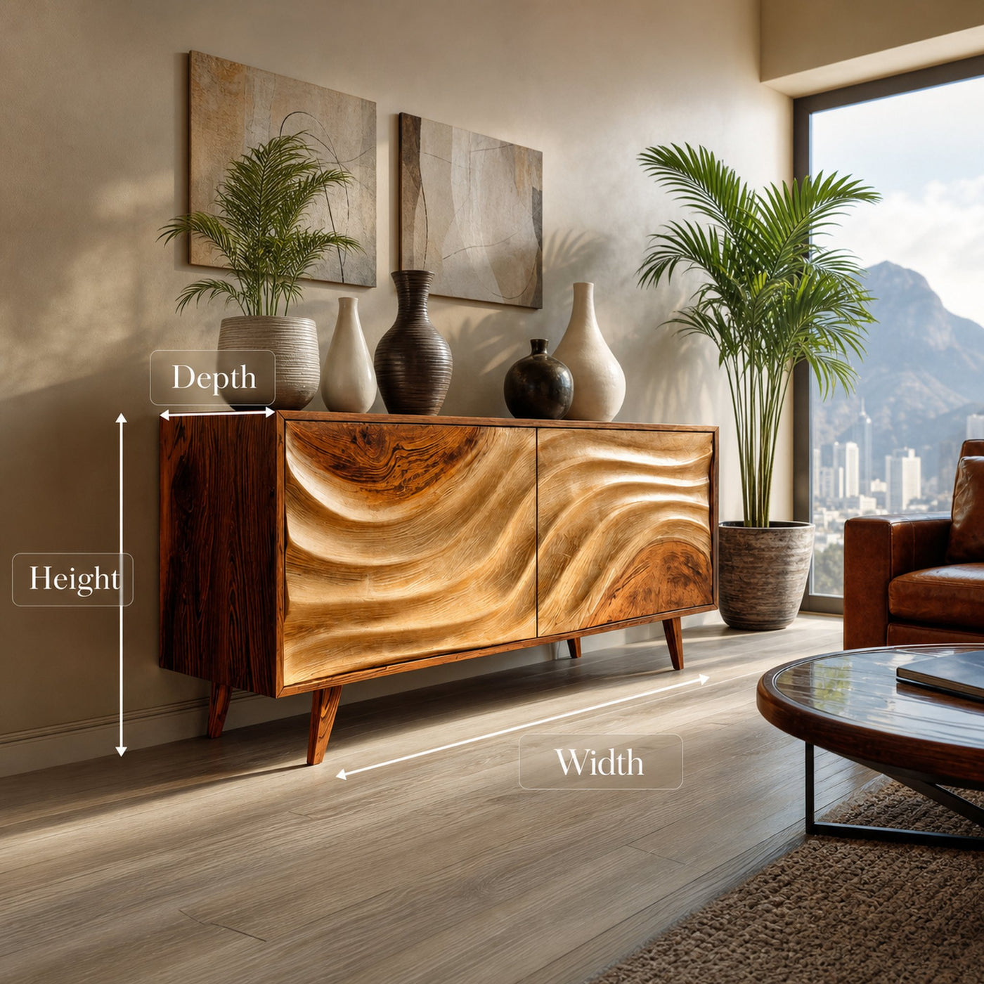 Contemporary Wave Sideboard For Modern Homes - product view 6