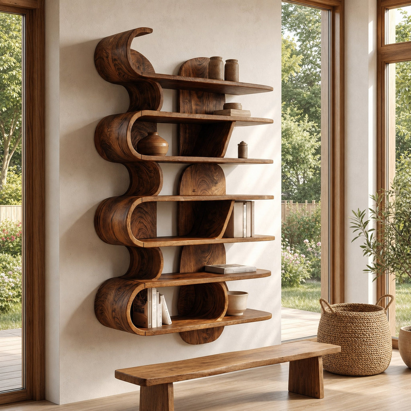 Contemporary Wave Wall Mounted Shelf For Living Room And Bedroom - product view 6