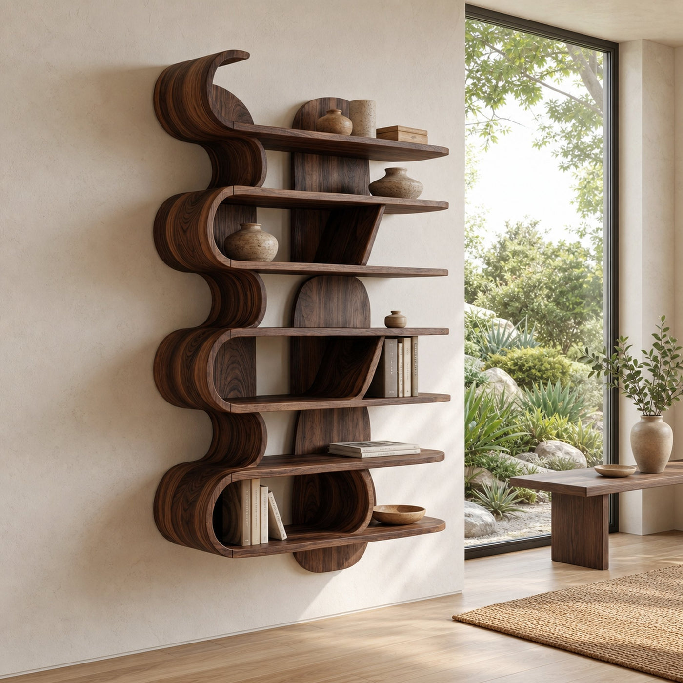 Contemporary Wave Wall Mounted Shelf For Living Room And Bedroom - product view 7