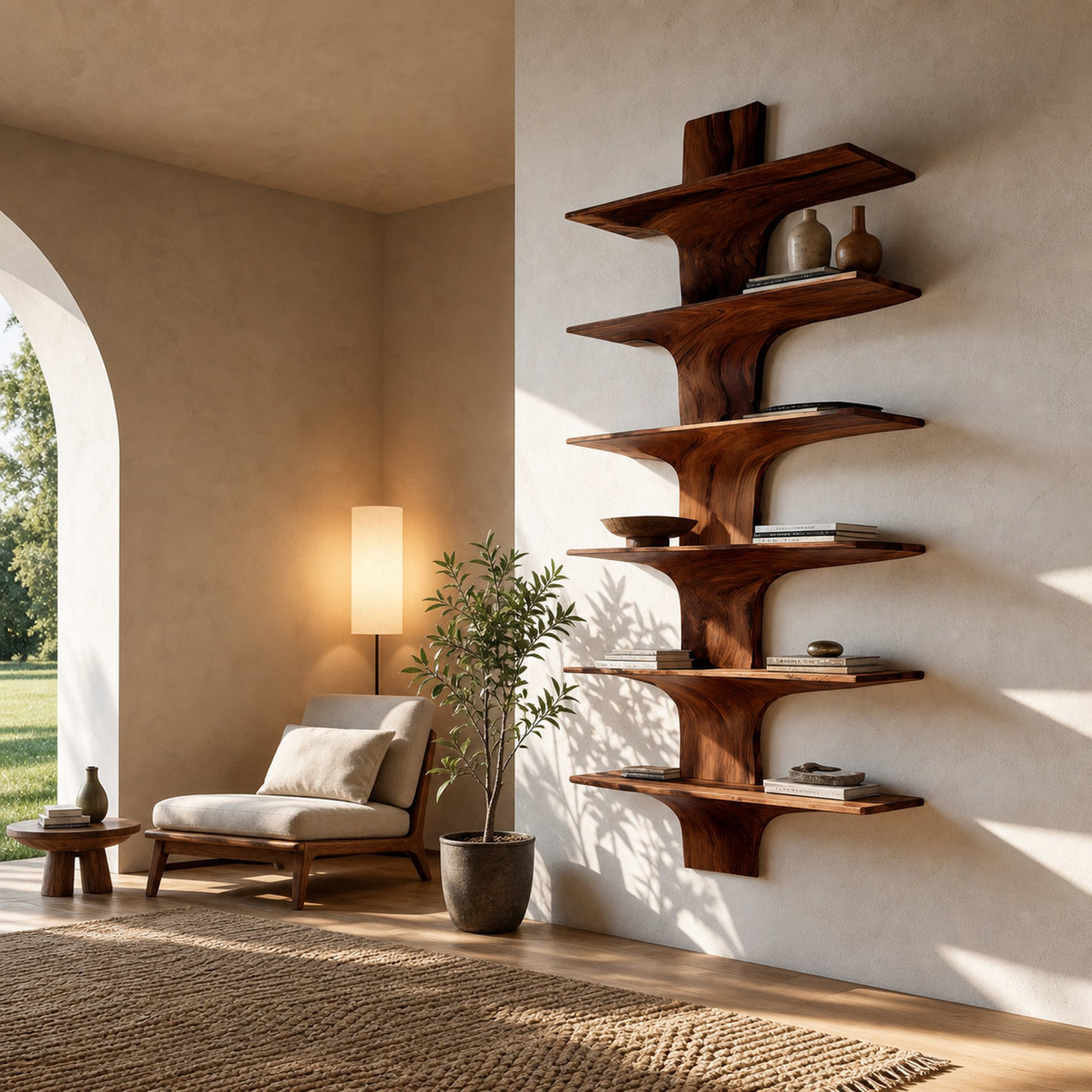 Contemporary Wood Wall Mounted Bookshelf For Home Interior - product view 7