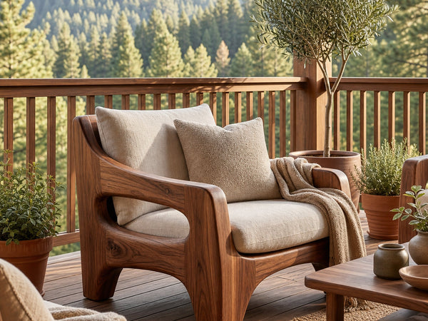 Contemporary Wooden Chair Sculptural Frame For Living Room