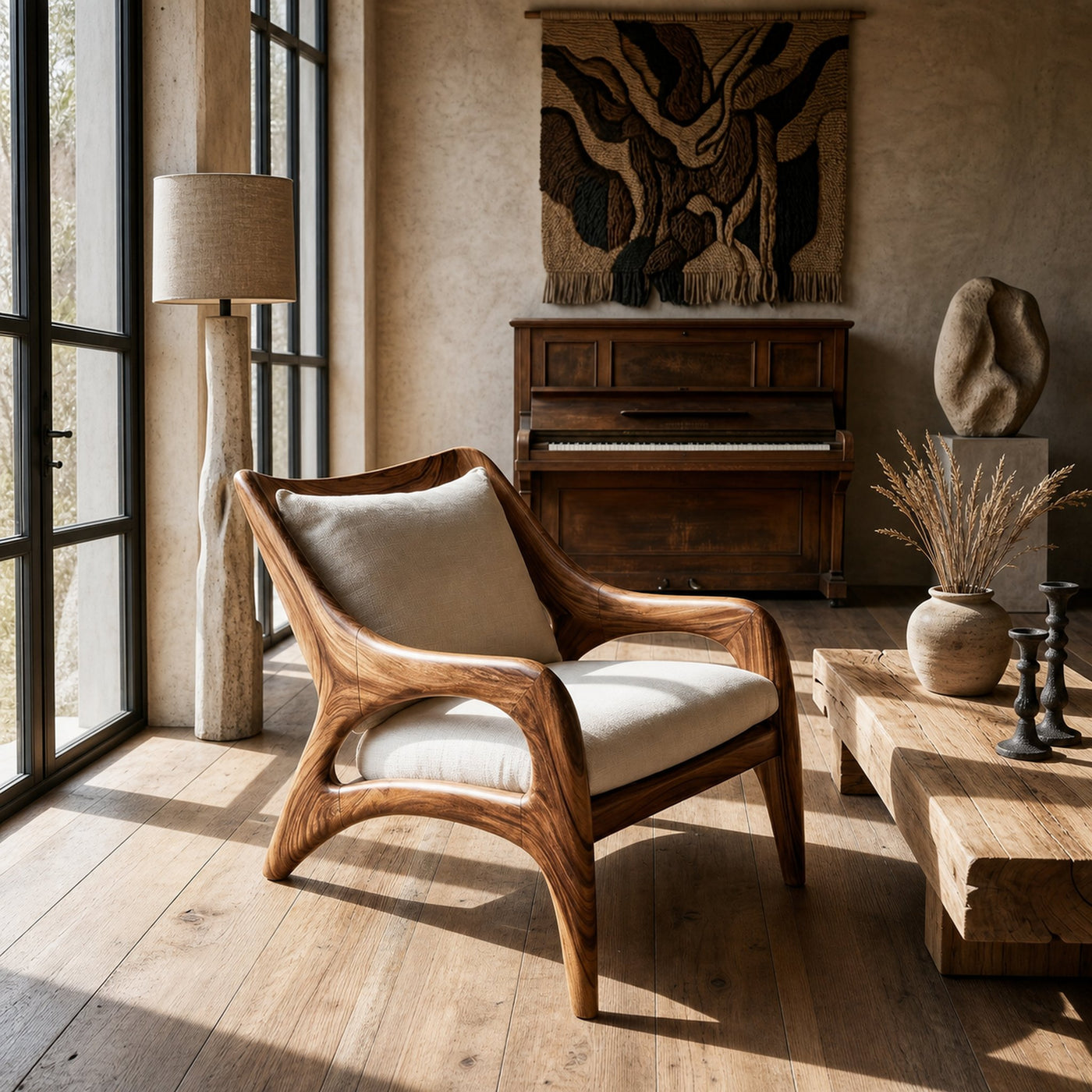 Contemporary Wooden Lounge Chair for Refined Porch Living - product view 2