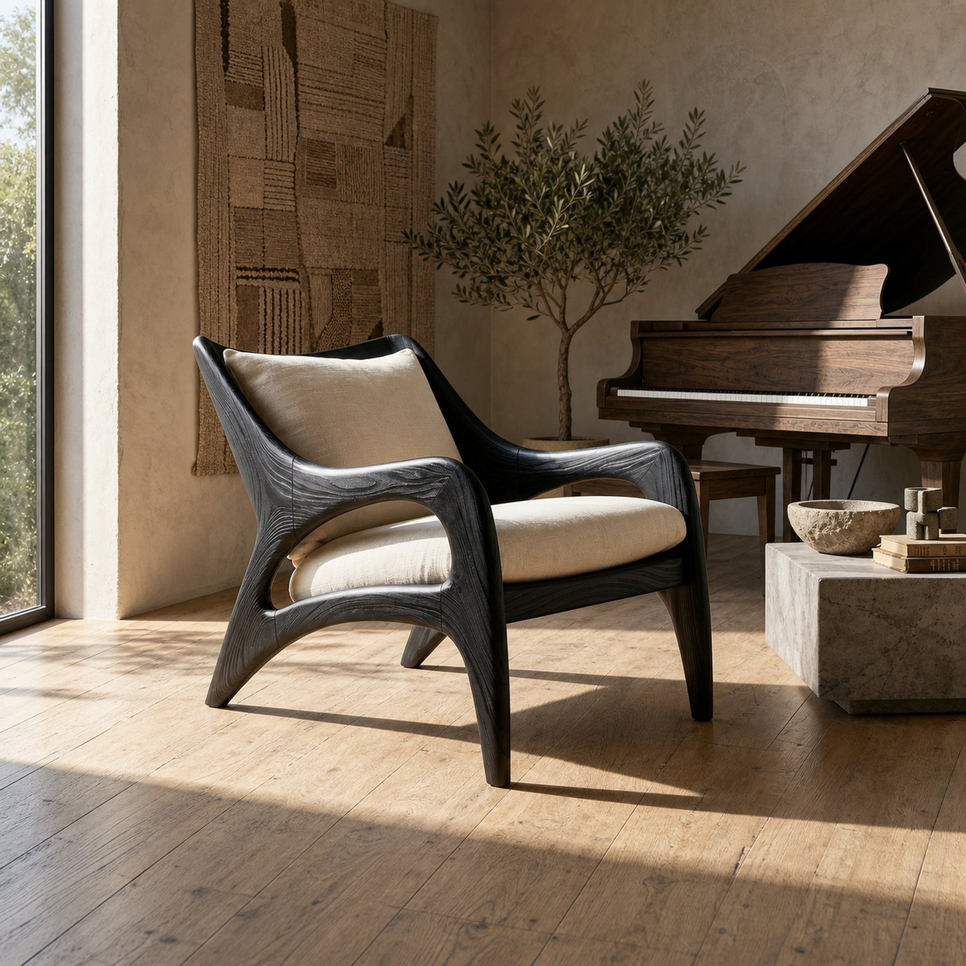 Contemporary Wooden Lounge Chair for Refined Porch Living - product view 4