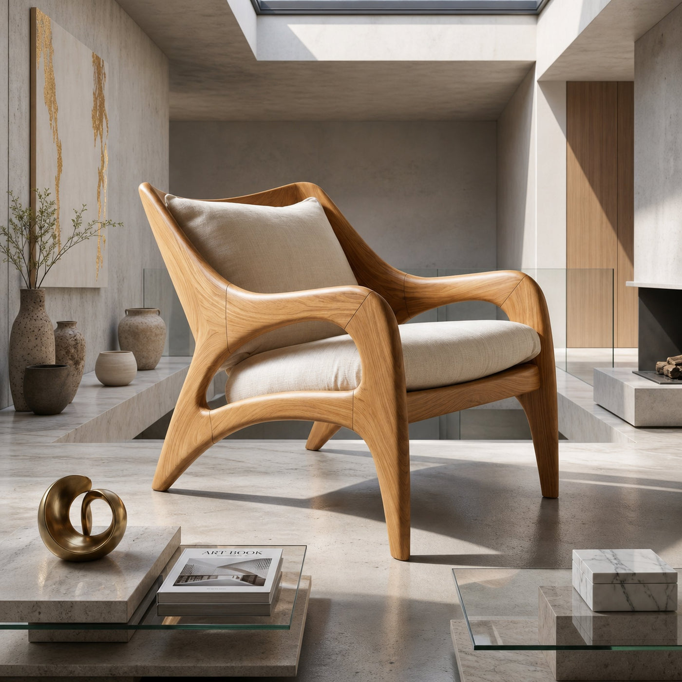 Contemporary Wooden Lounge Chair for Refined Porch Living - product view 5