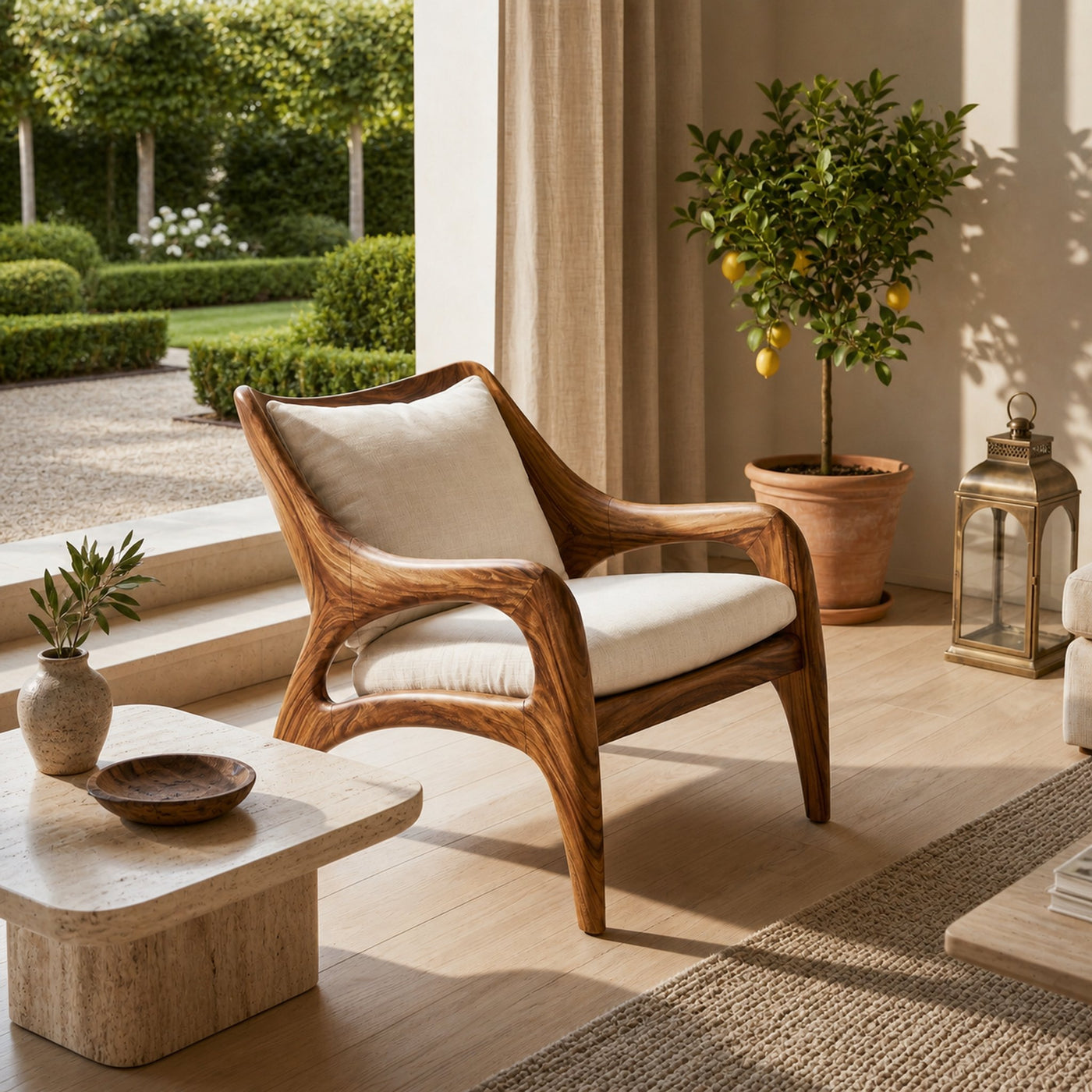 Contemporary Wooden Lounge Chair for Refined Porch Living - product view 6