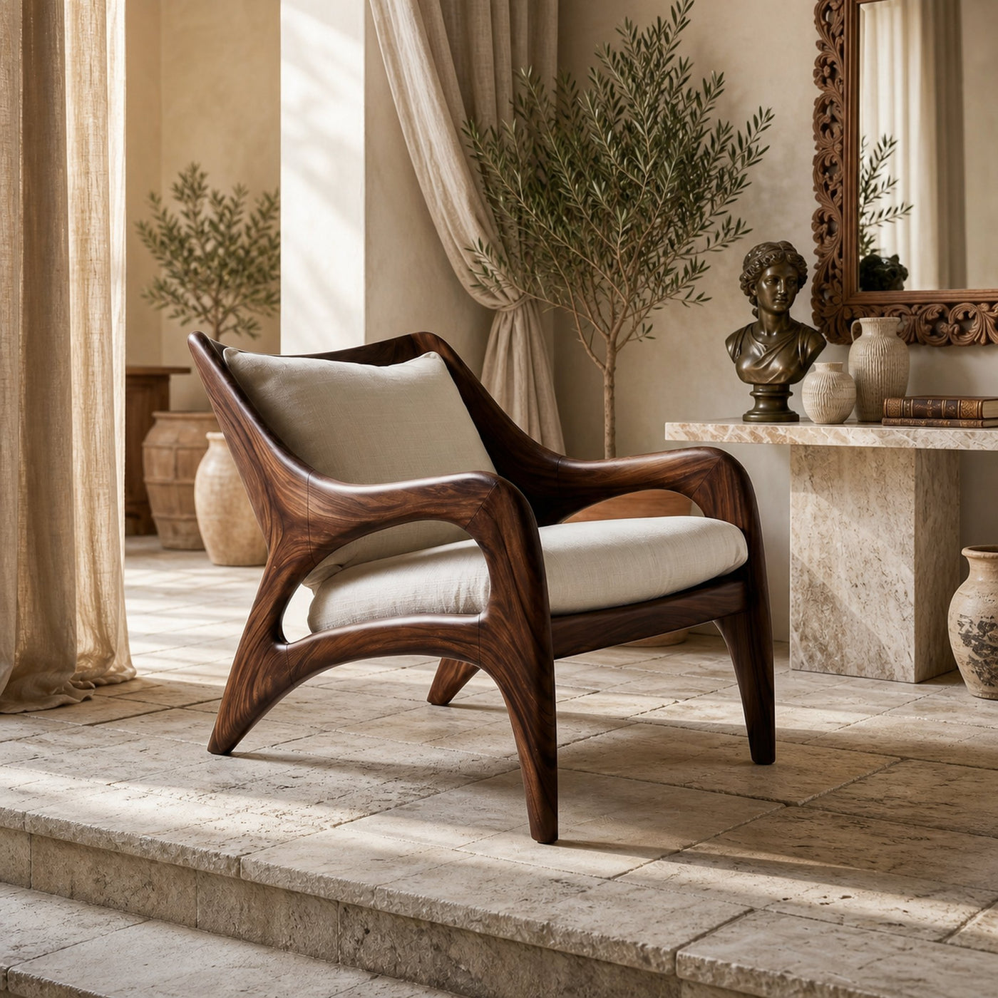 Contemporary Wooden Lounge Chair for Refined Porch Living - product view 7