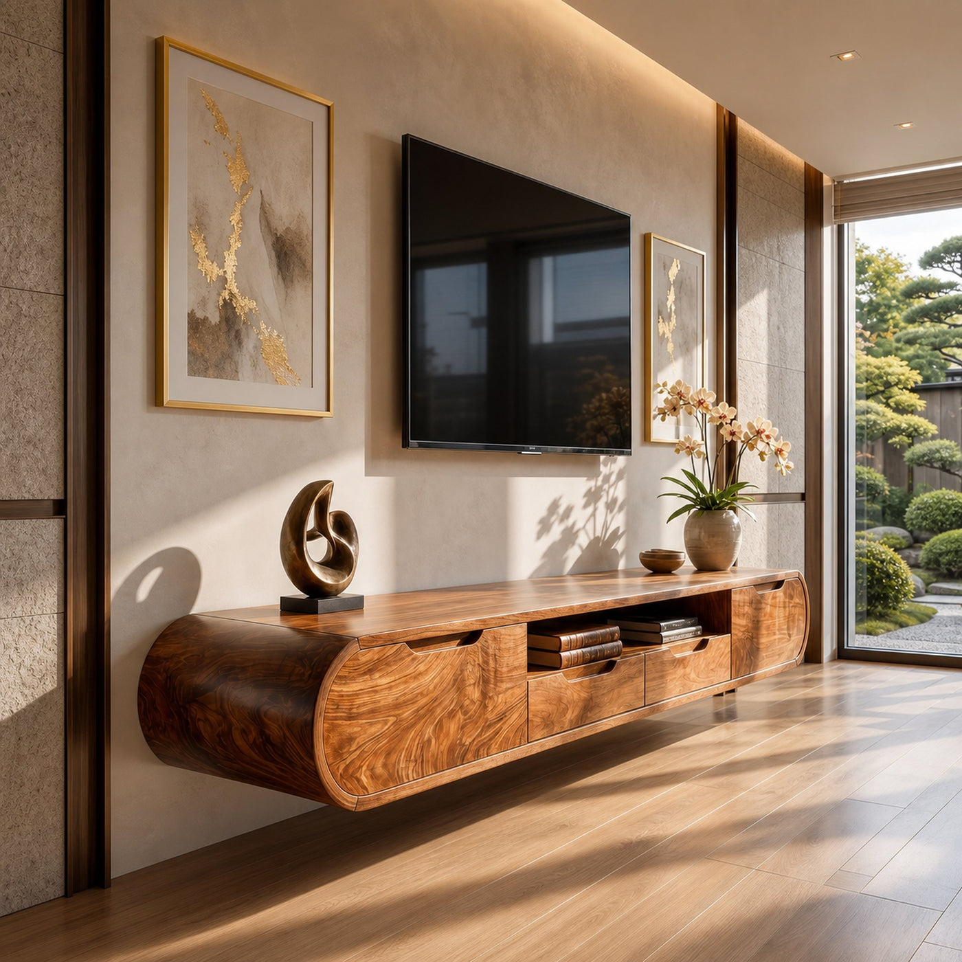 Contemporary Wooden Media Console For Urban Interior - product view 6