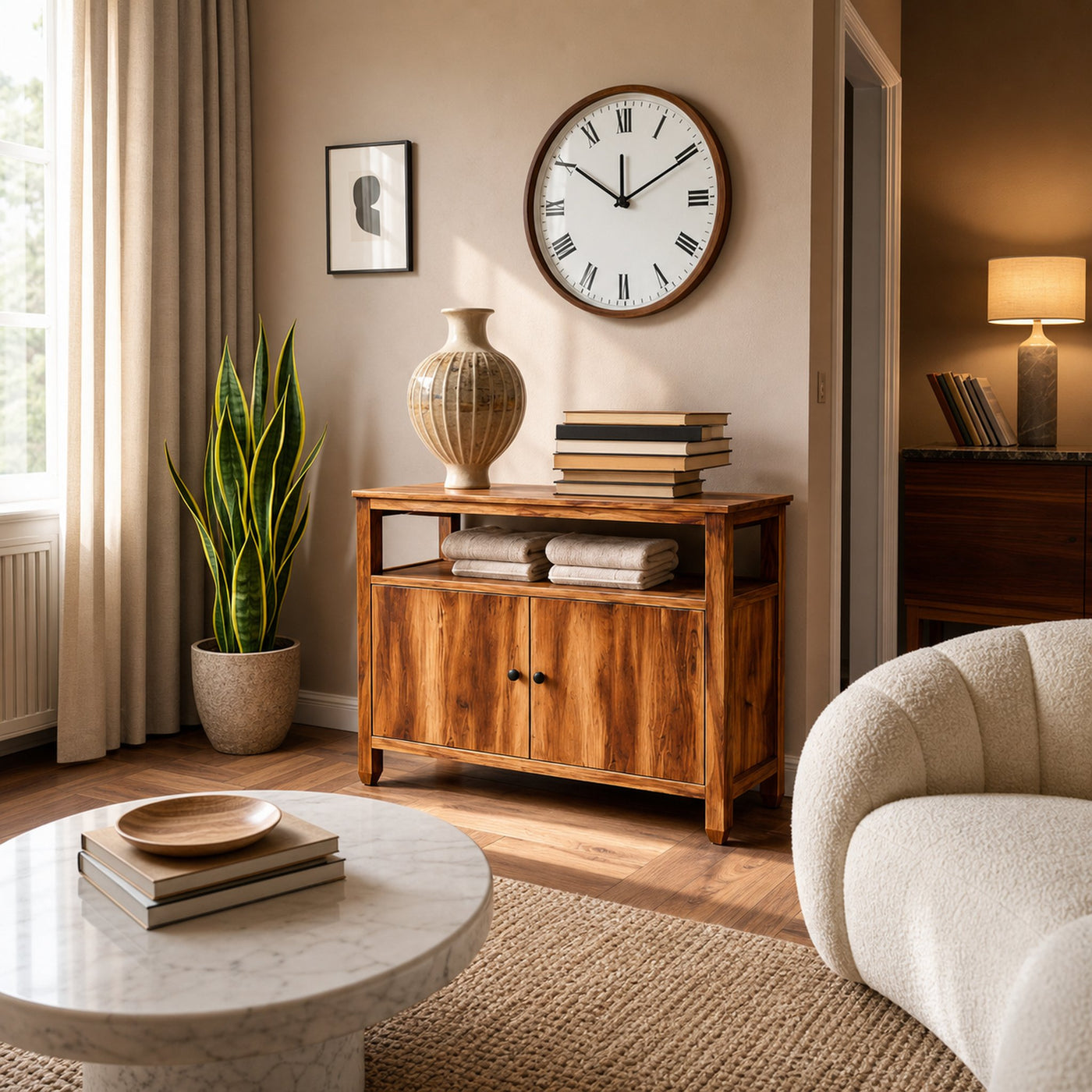 Contemporary Wooden Sideboard For Japandi Interior - product view 6