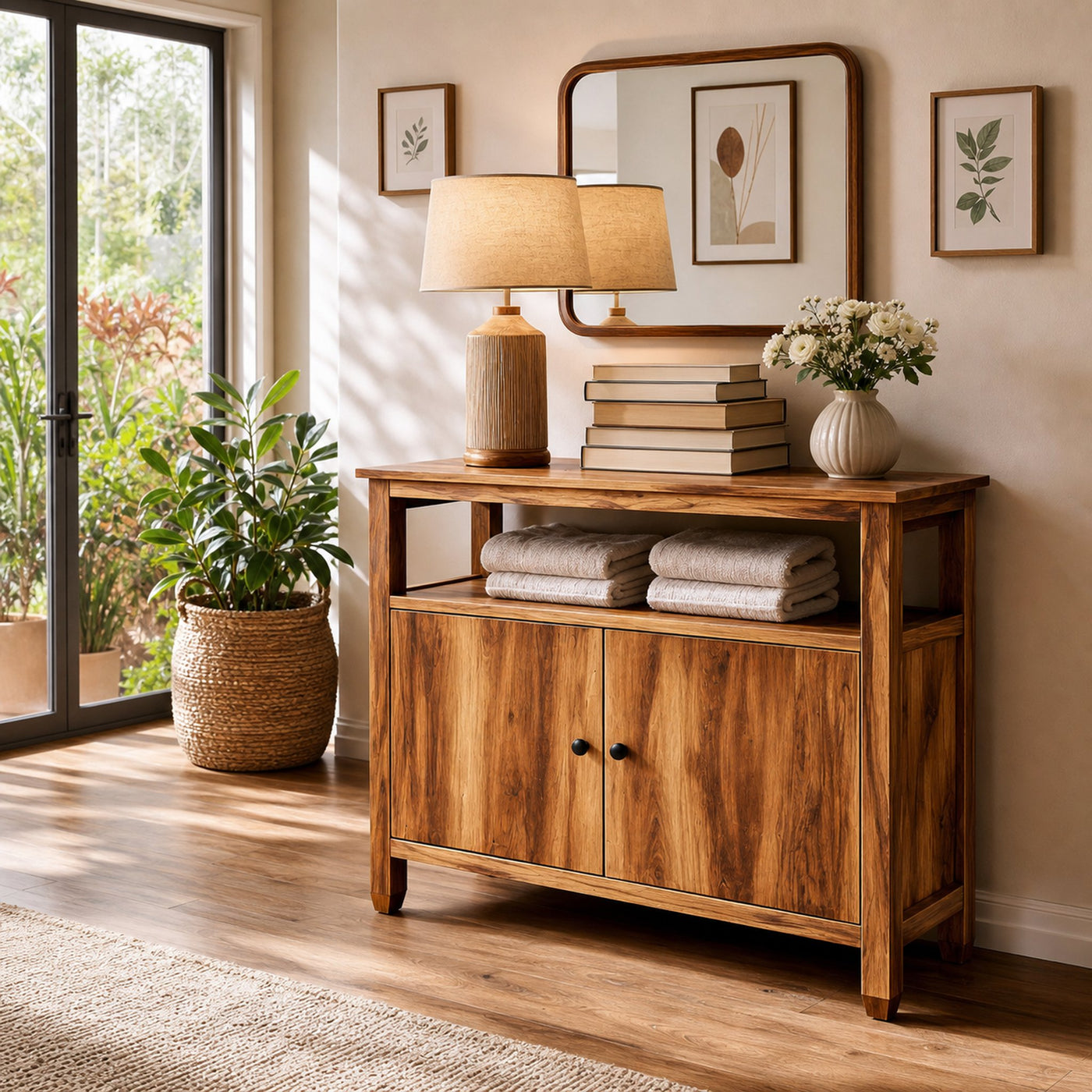 Contemporary Wooden Sideboard For Japandi Interior - product view 8