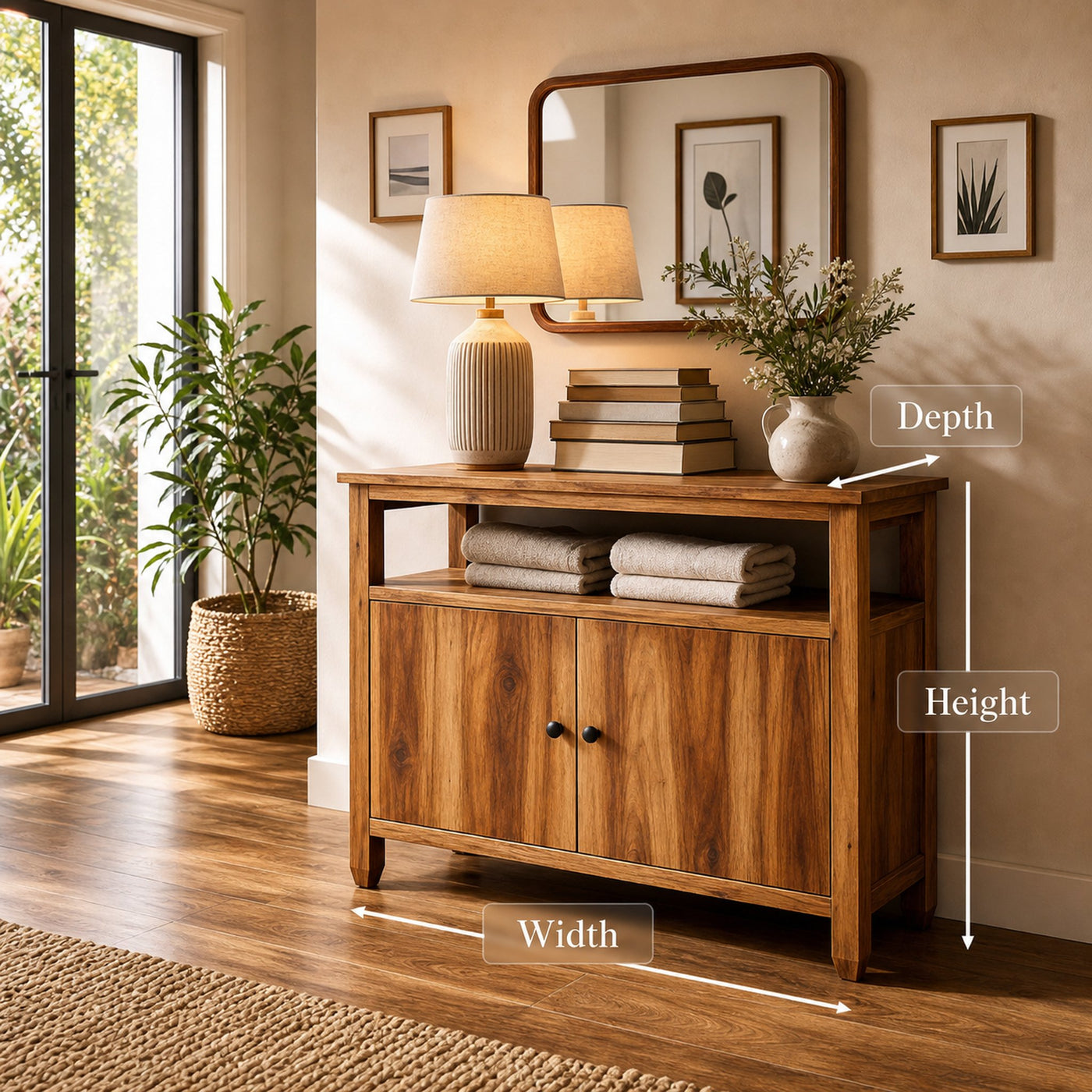Contemporary Wooden Sideboard For Japandi Interior - product view 9
