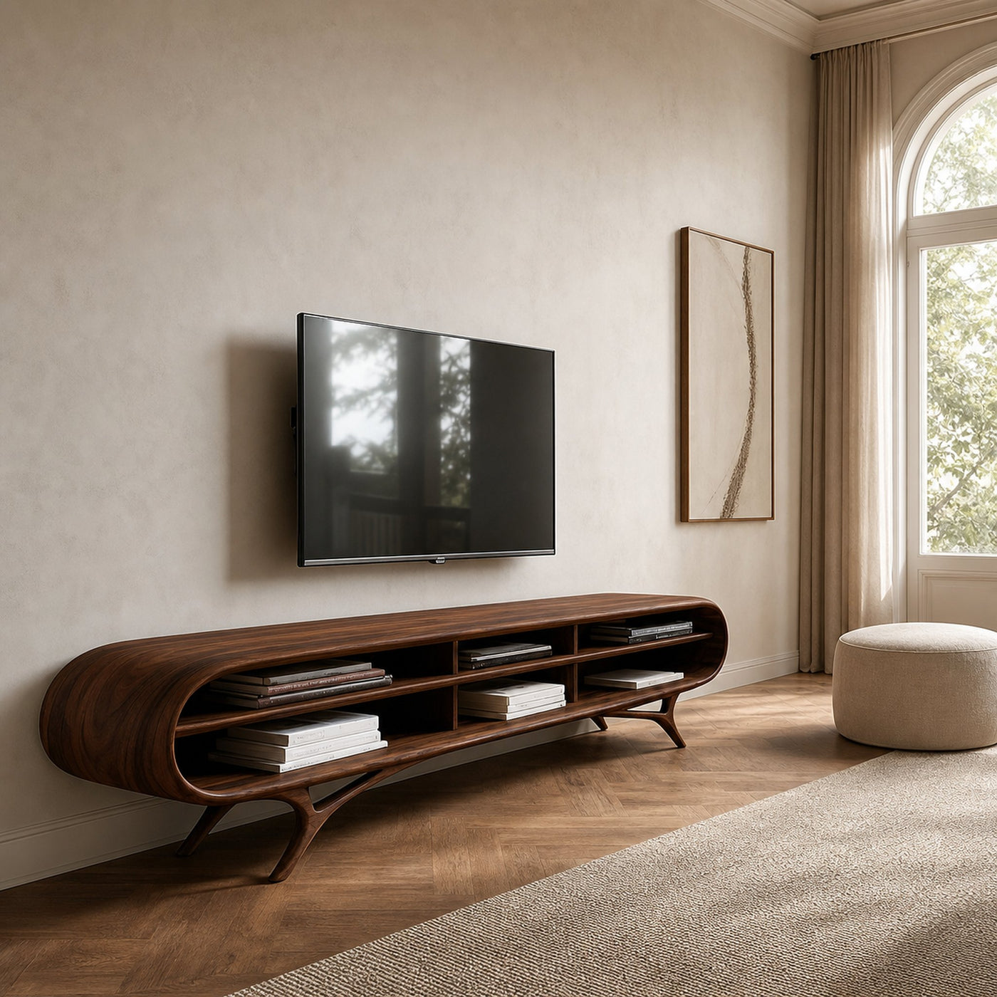 Contemporary Wooden TV Cabinet For Elegant Interior - product view 7