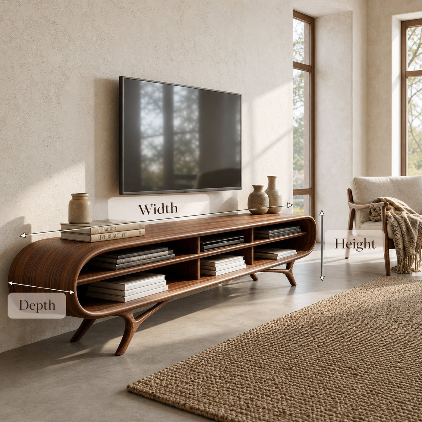 Contemporary Wooden TV Cabinet For Elegant Interior - product view 8
