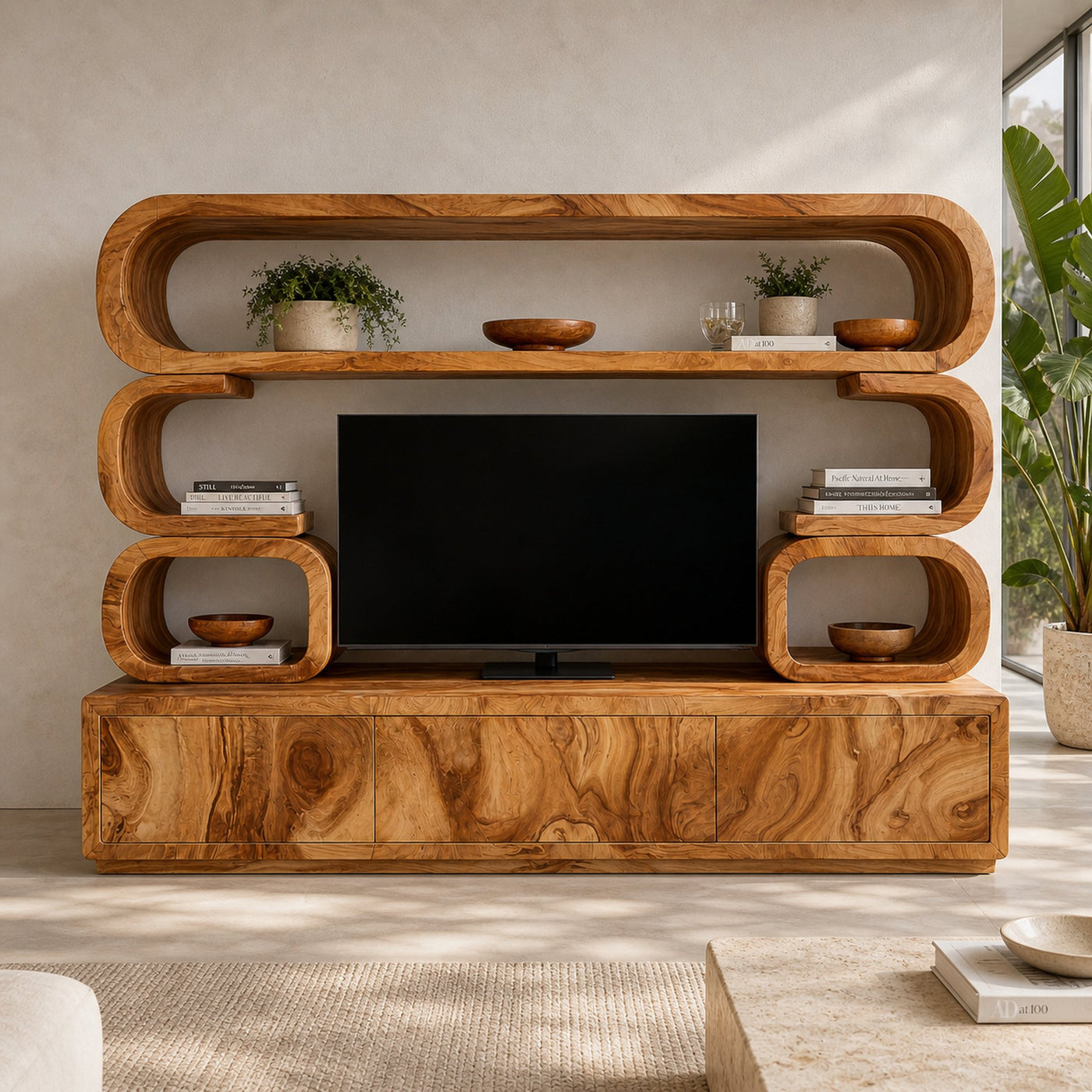 Contemporary Wooden TV Cabinet For Home Living Space - product view 6