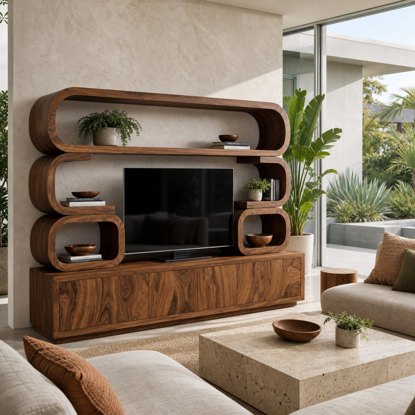 Contemporary Wooden TV Cabinet For Home Living Space - product view 7
