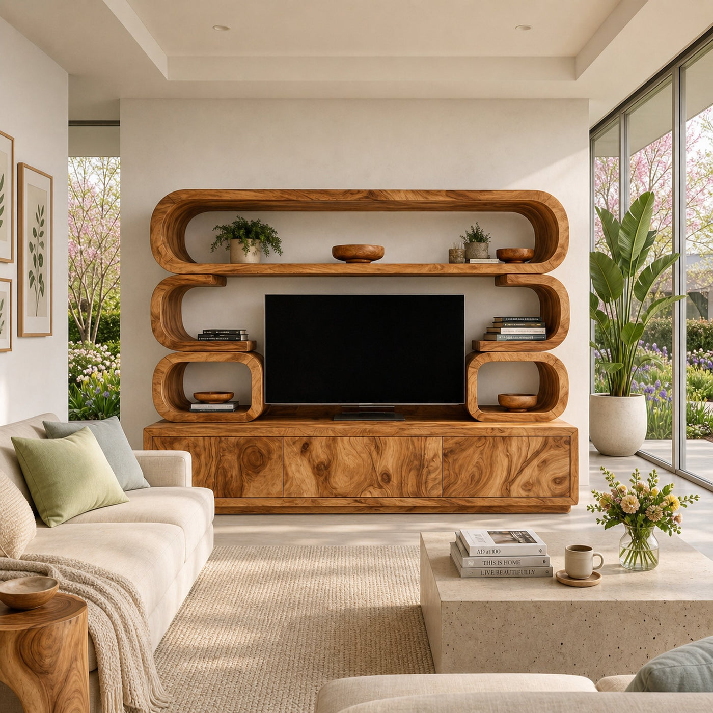 Contemporary Wooden TV Cabinet For Home Living Space - product view 8