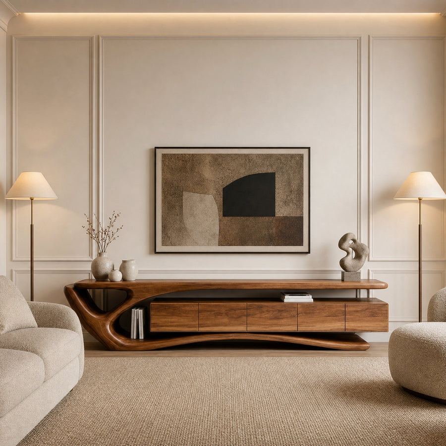 Contemporary Wooden TV Cabinet For Living Room Area