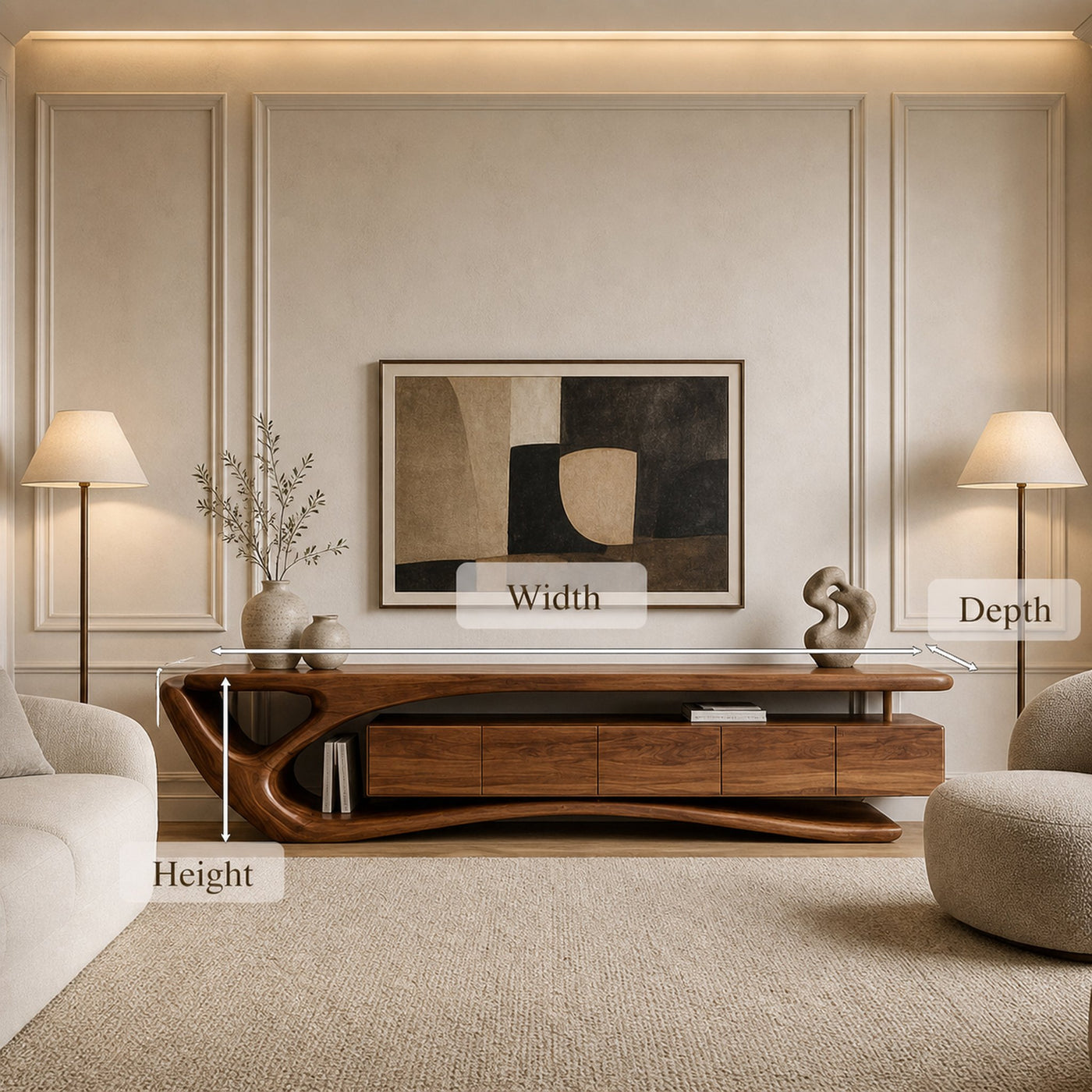 Contemporary Wooden TV Cabinet For Living Room Area - product view 7