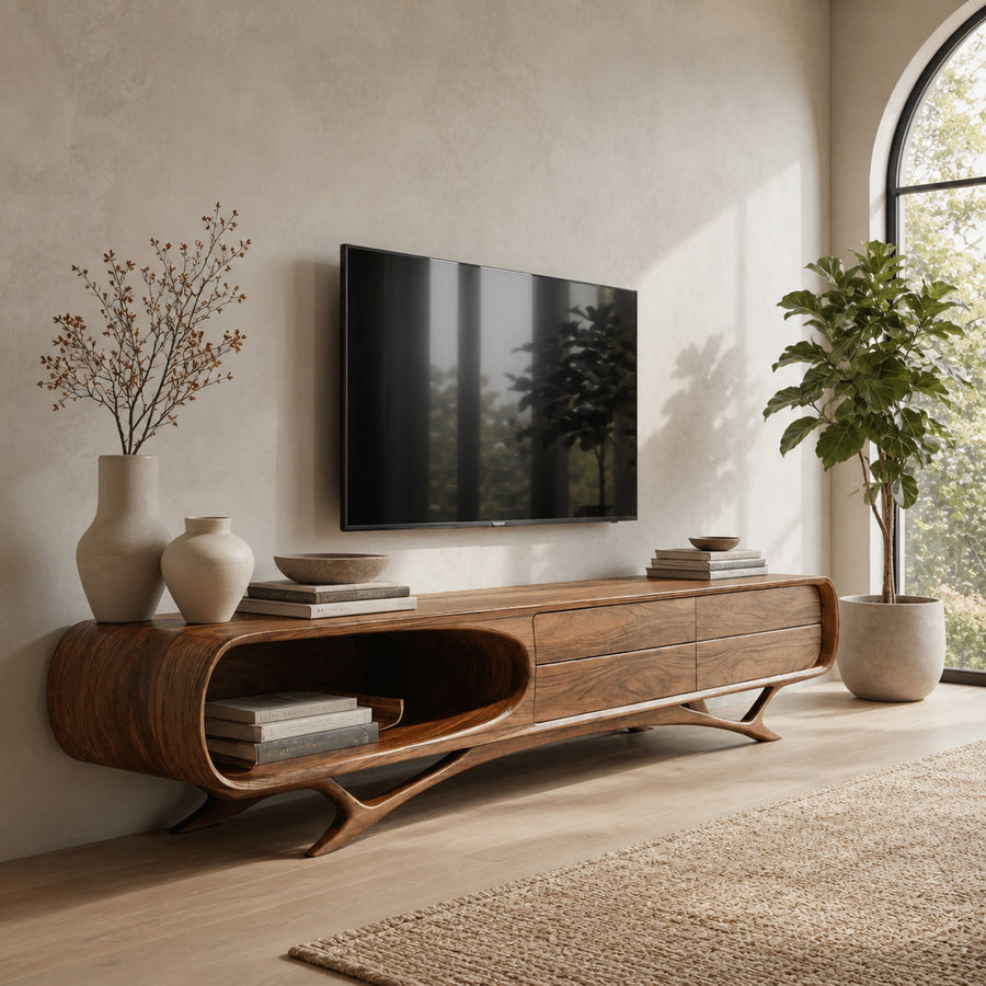 Contemporary Wooden TV Cabinet For Living Room Decor